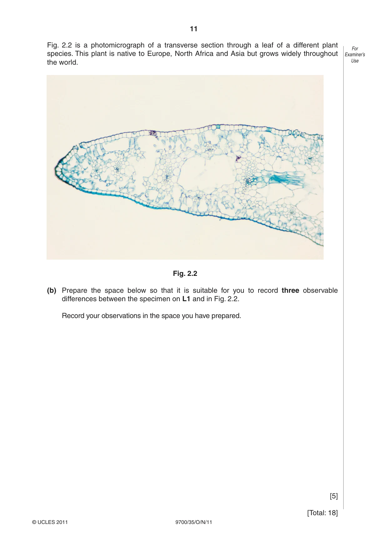 Cambridge A Level Biology 9700 2011 Oct/Nov Paper 3 · Variant 5 question paper, page 11 of 12