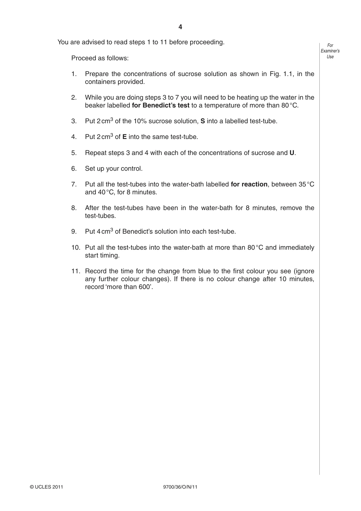 Cambridge A Level Biology 9700 2011 Oct/Nov Paper 3 · Variant 6 question paper, page 4 of 12