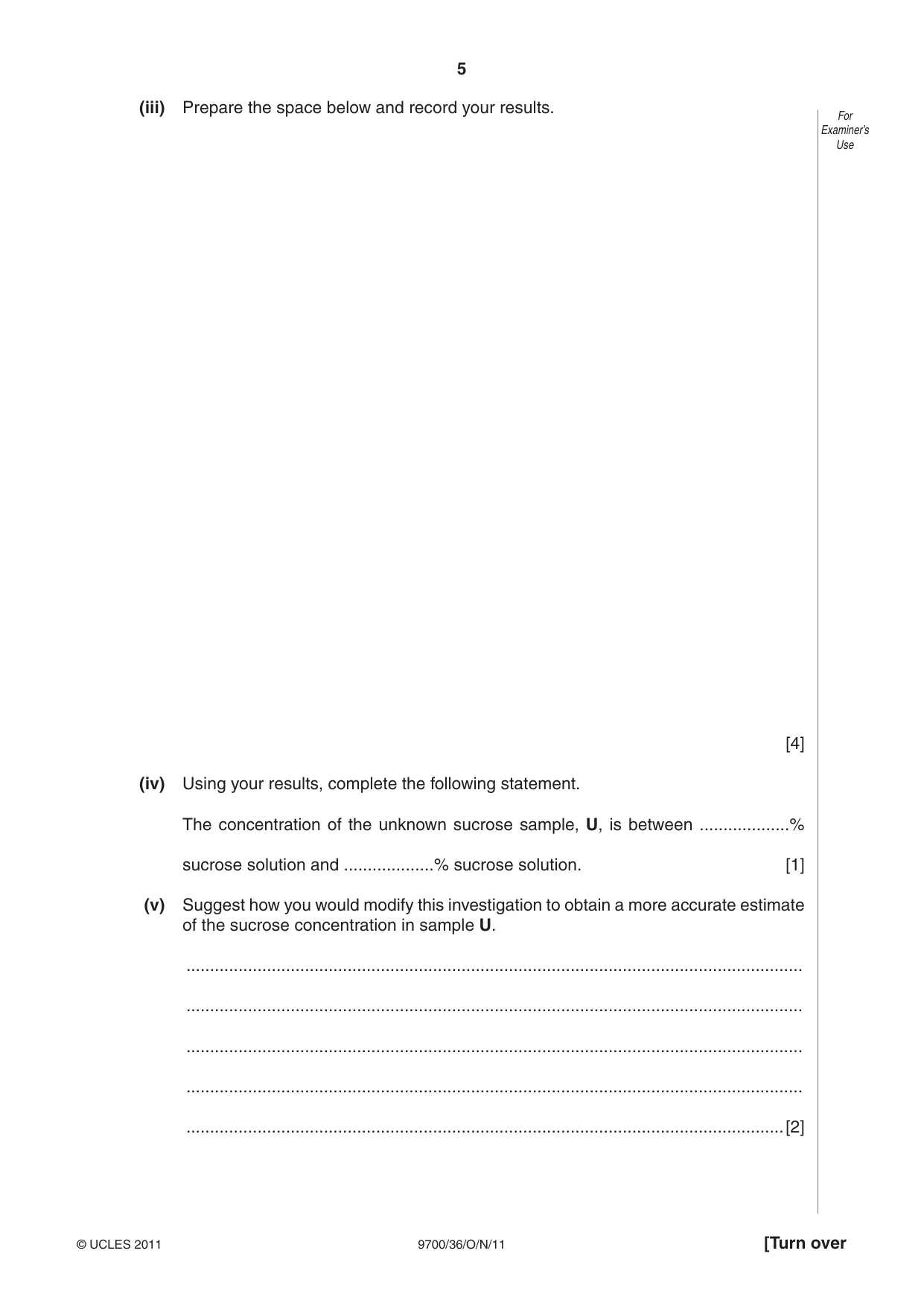 Cambridge A Level Biology 9700 2011 Oct/Nov Paper 3 · Variant 6 question paper, page 5 of 12