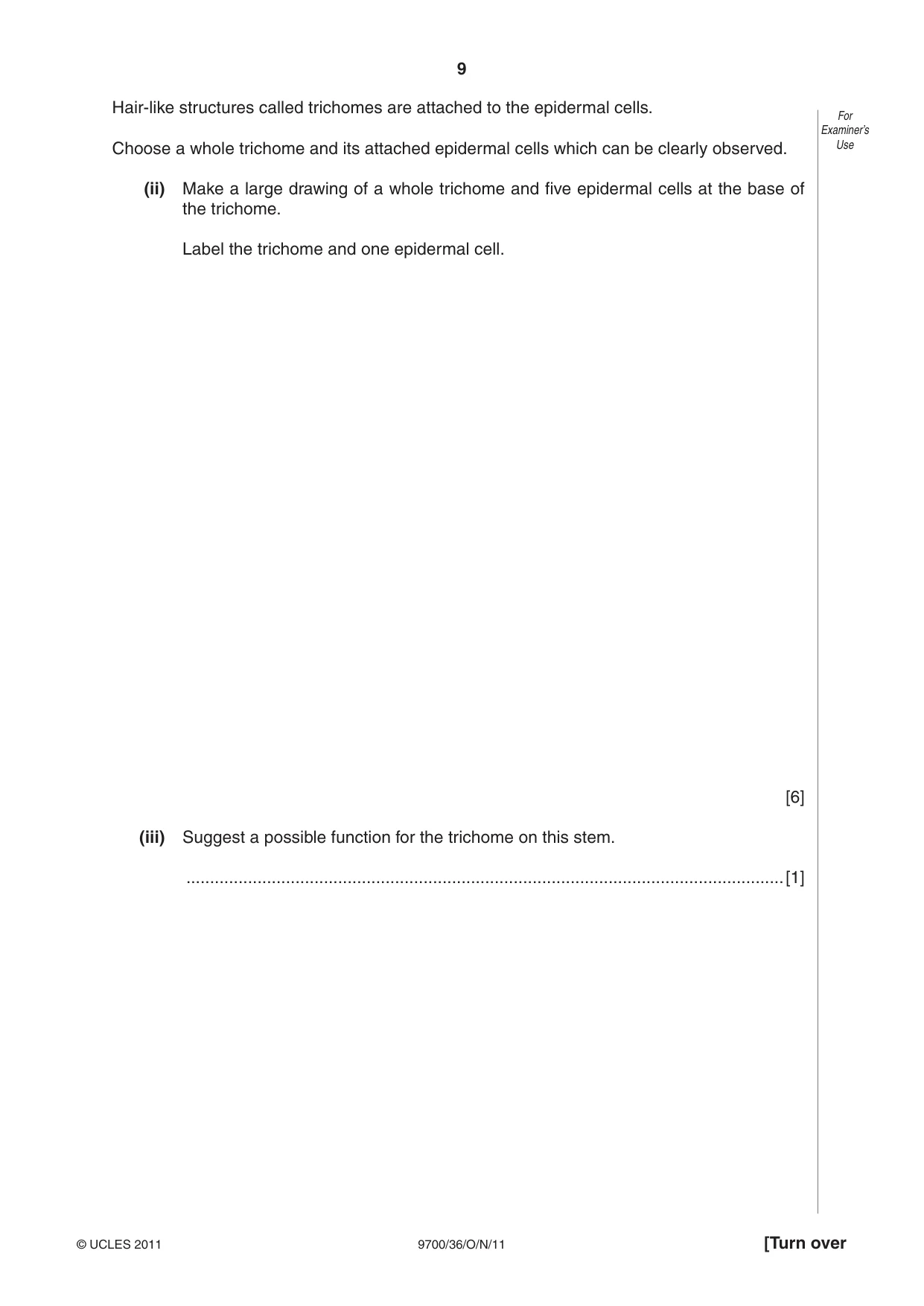 Cambridge A Level Biology 9700 2011 Oct/Nov Paper 3 · Variant 6 question paper, page 9 of 12
