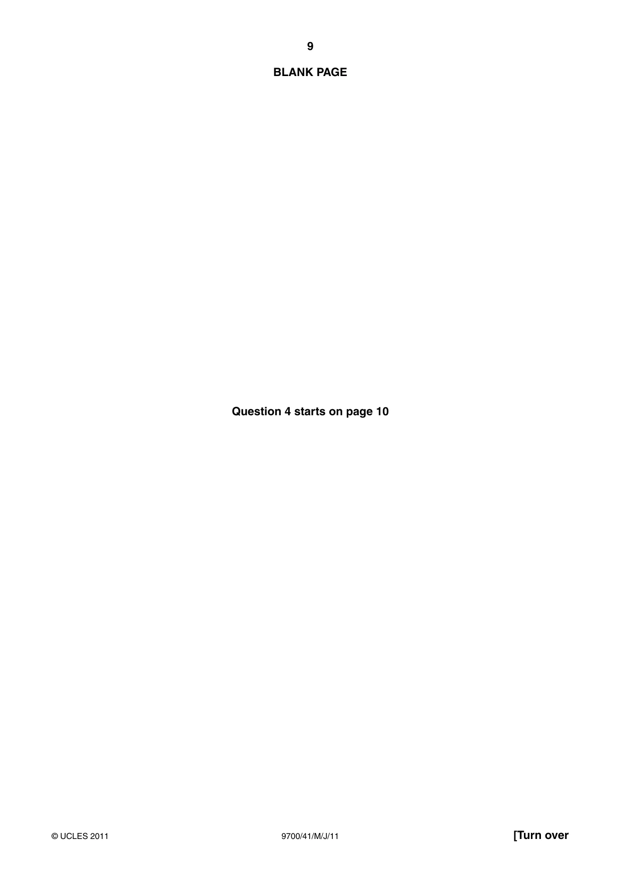 Cambridge A Level Biology 9700 2011 Oct/Nov Paper 4 · Variant 1 question paper, page 9 of 24