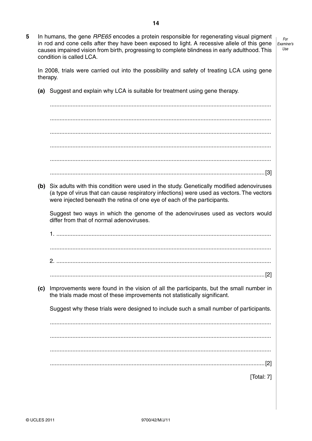 Cambridge A Level Biology 9700 2011 Oct/Nov Paper 4 · Variant 2 question paper, page 14 of 24
