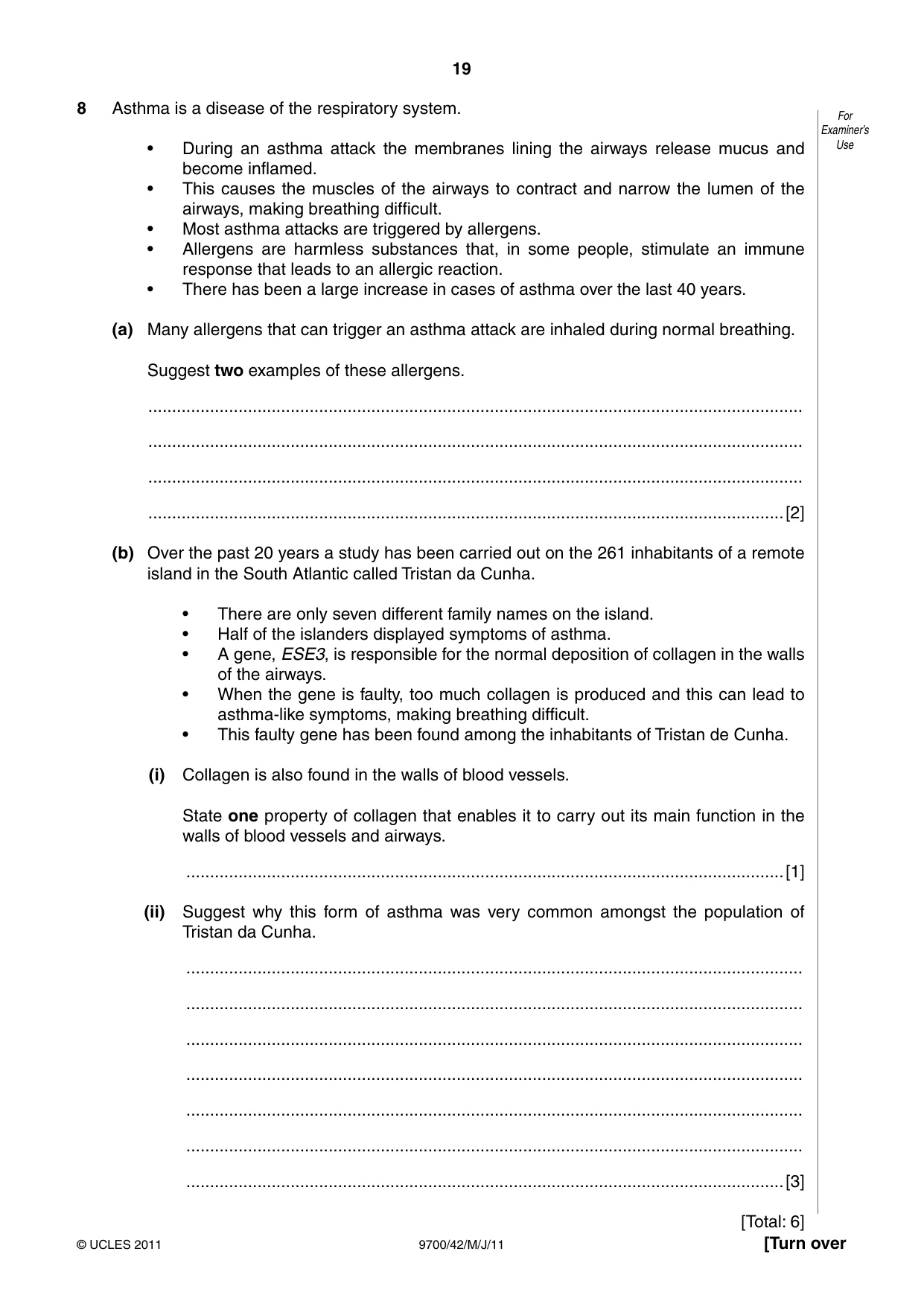 Cambridge A Level Biology 9700 2011 Oct/Nov Paper 4 · Variant 2 question paper, page 19 of 24