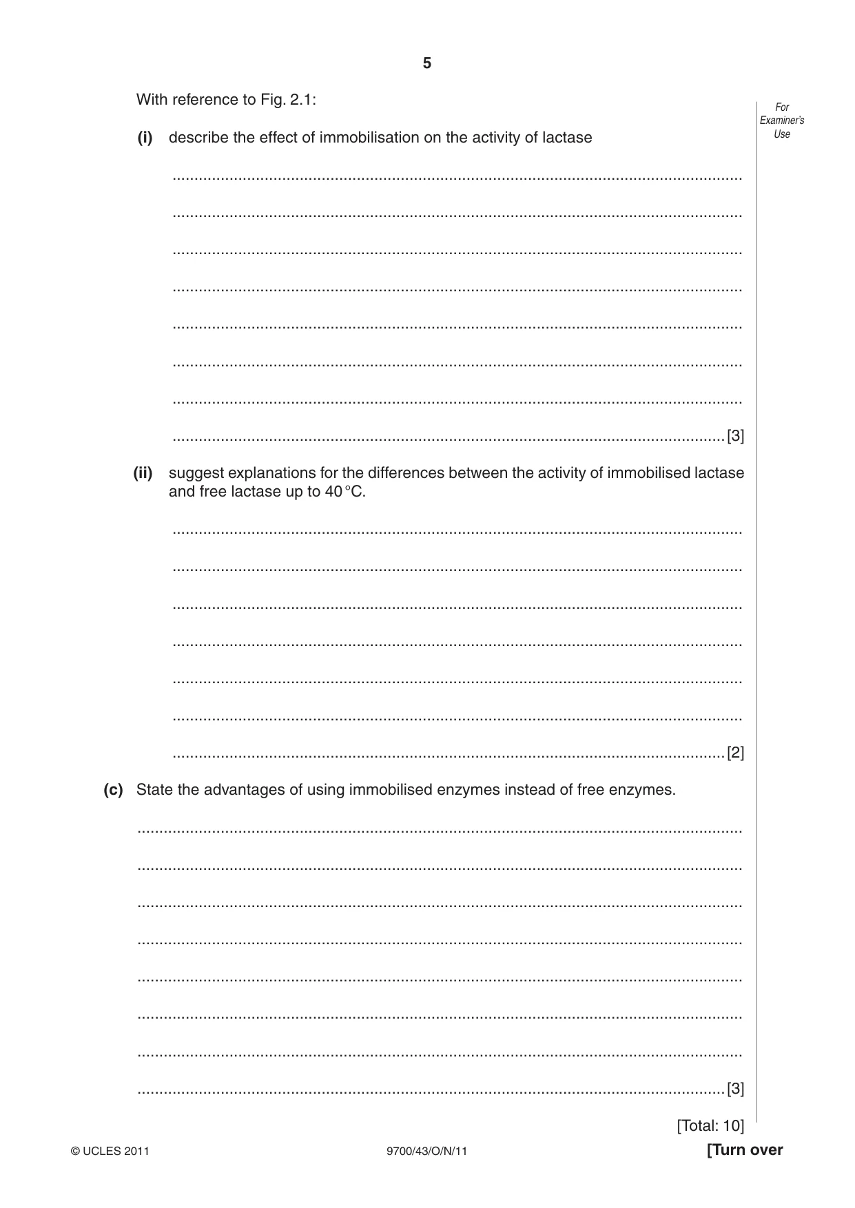 Cambridge A Level Biology 9700 2011 Oct/Nov Paper 4 · Variant 3 question paper, page 5 of 24