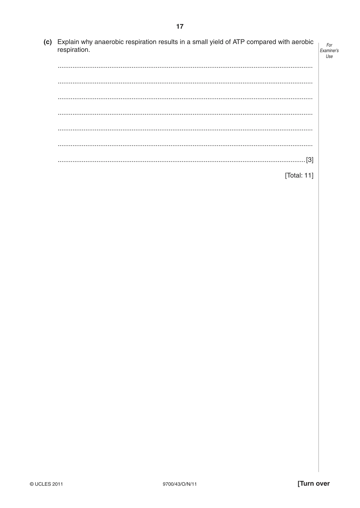Cambridge A Level Biology 9700 2011 Oct/Nov Paper 4 · Variant 3 question paper, page 17 of 24