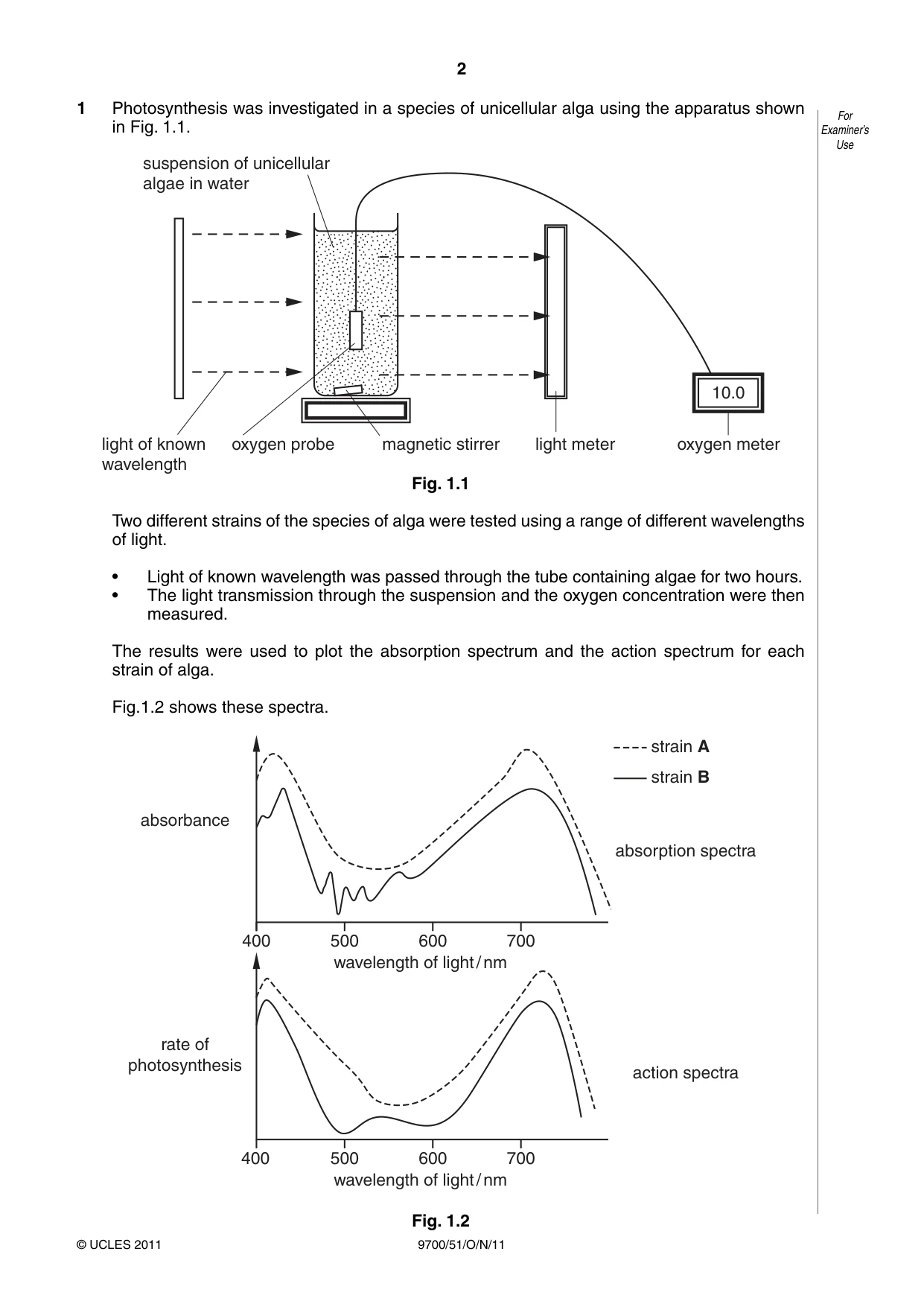 Cambridge A Level Biology 9700 2011 Oct/Nov Paper 5 · Variant 1 question paper, page 2 of 8