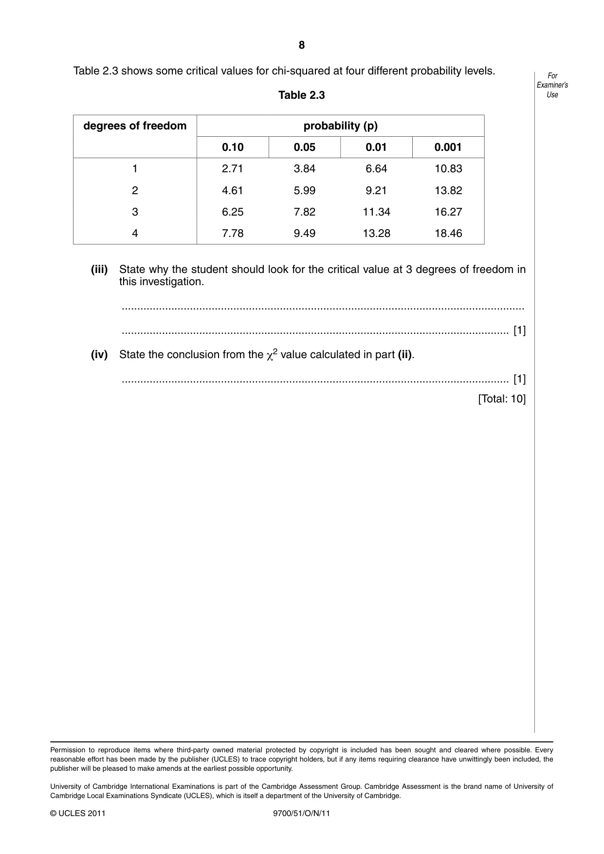 Cambridge A Level Biology 9700 2011 Oct/Nov Paper 5 · Variant 1 question paper, page 8 of 8