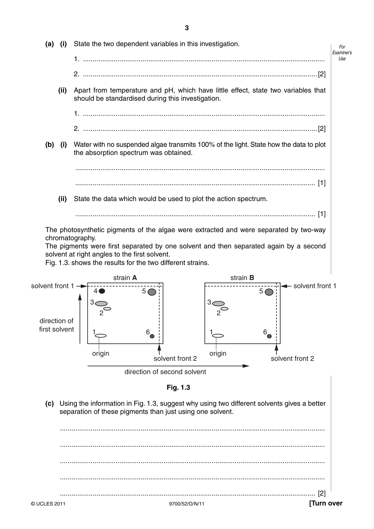 Cambridge A Level Biology 9700 2011 Oct/Nov Paper 5 · Variant 2 question paper, page 3 of 8