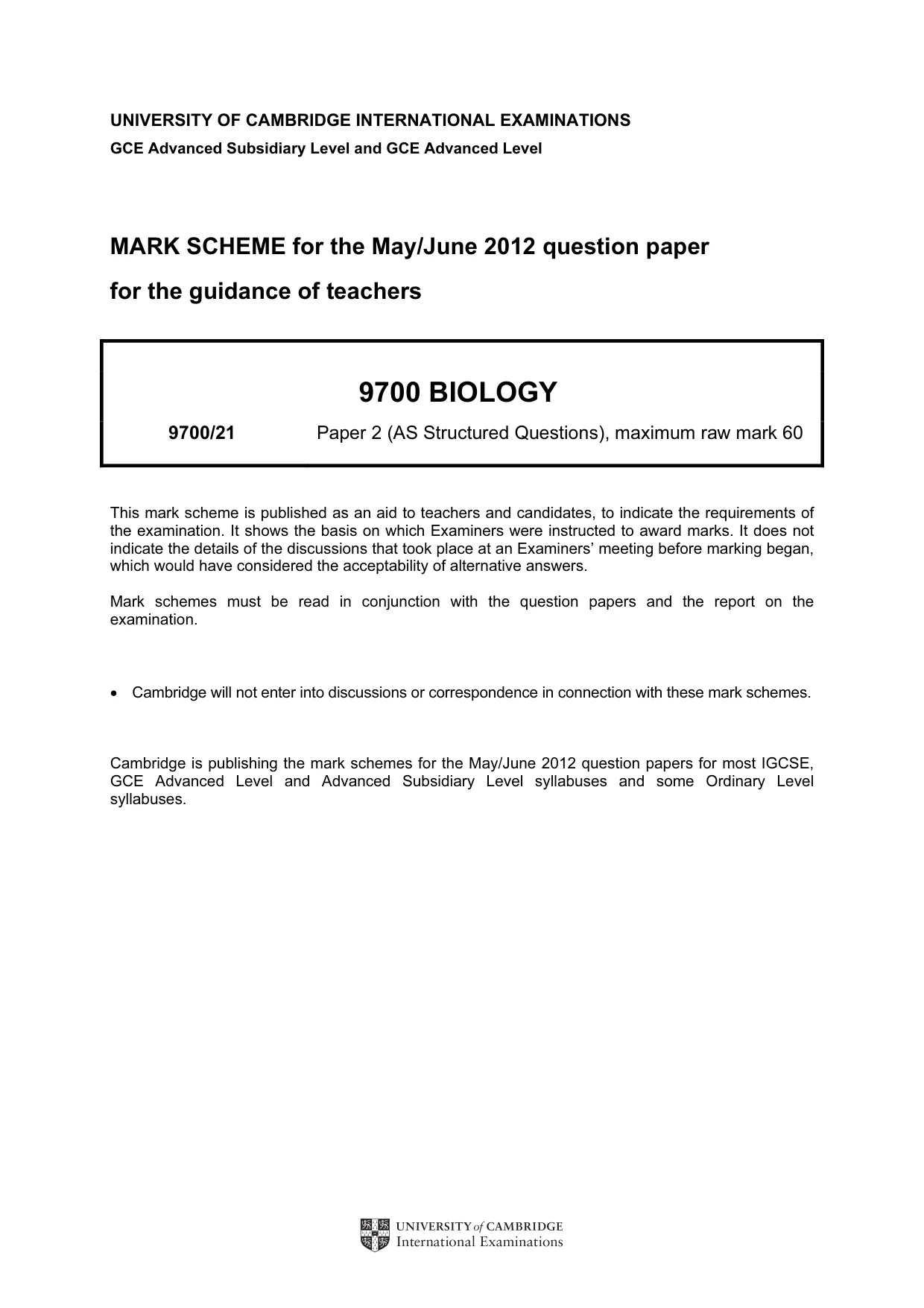 Mark scheme, page 1 of 9