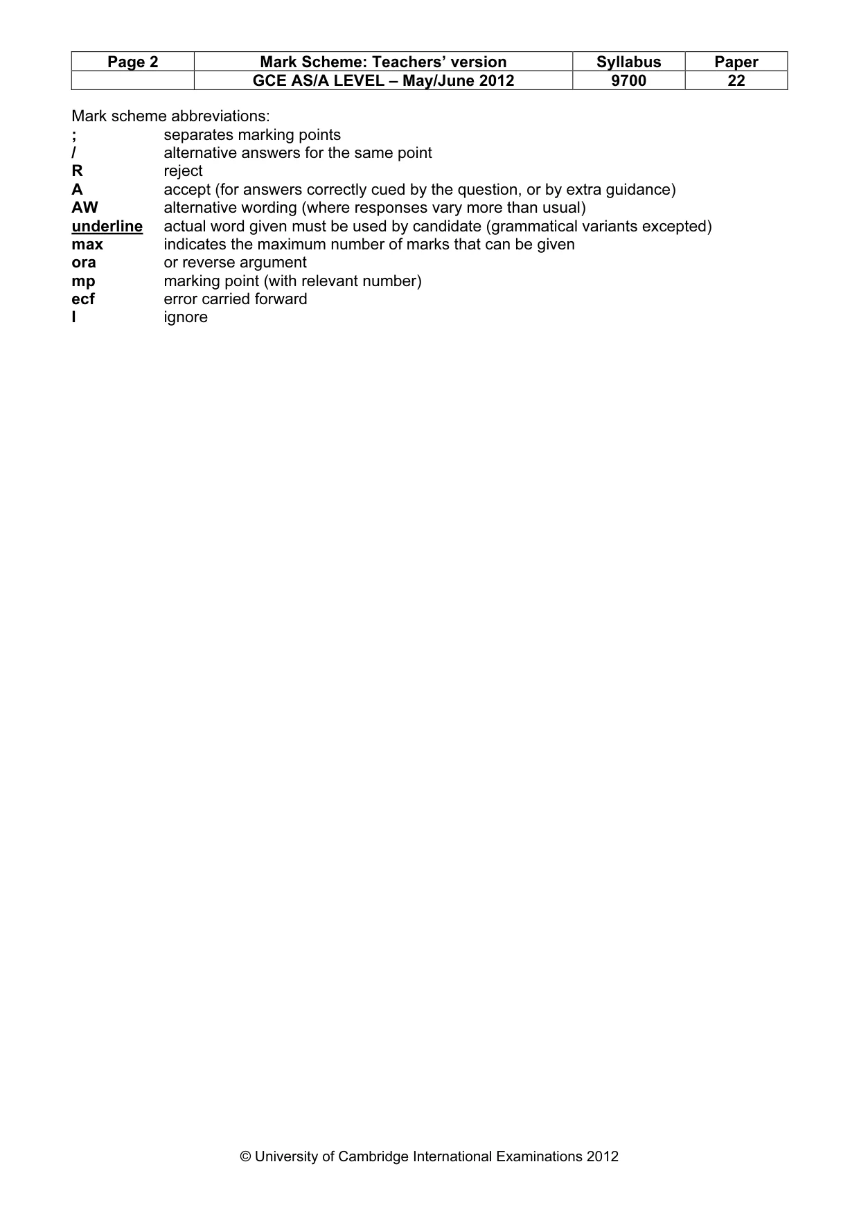 Mark scheme, page 2 of 10