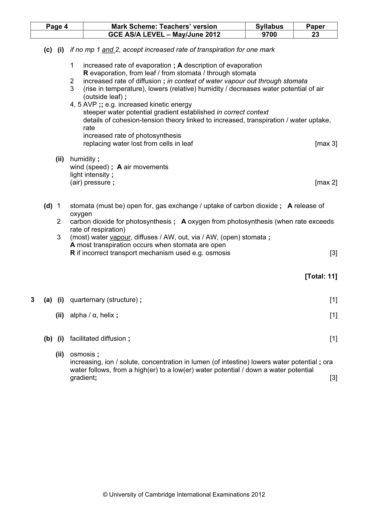Mark scheme, page 4 of 7