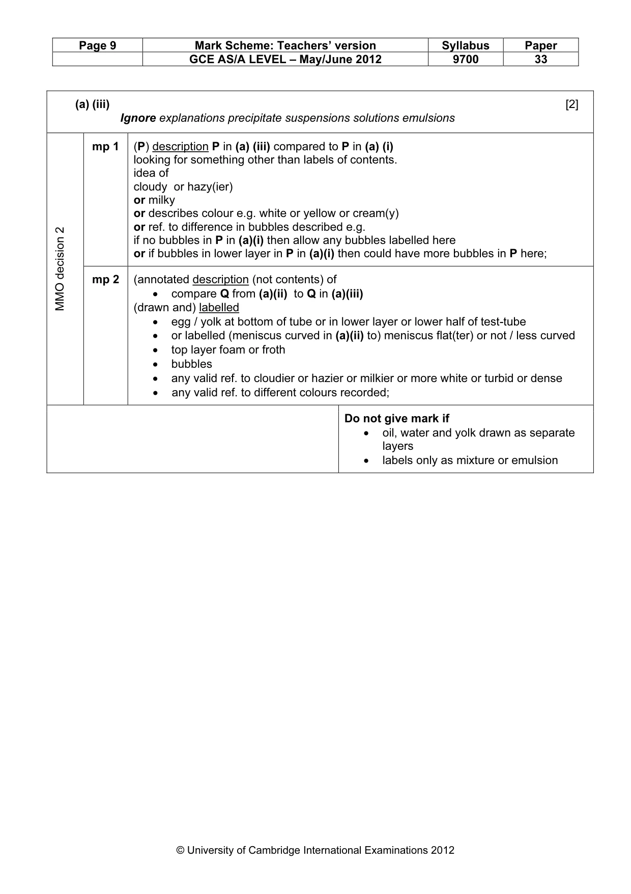 Mark scheme, page 9 of 12