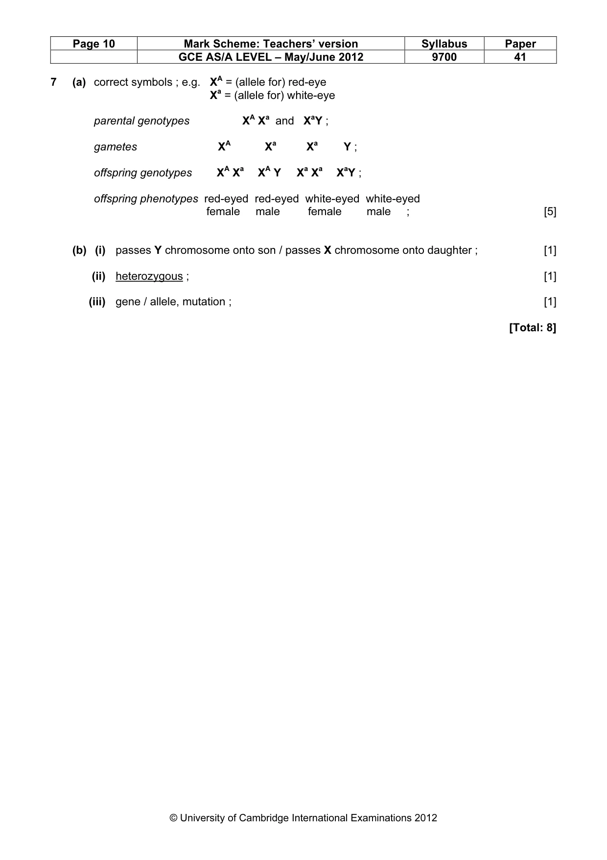 Mark scheme, page 10 of 16
