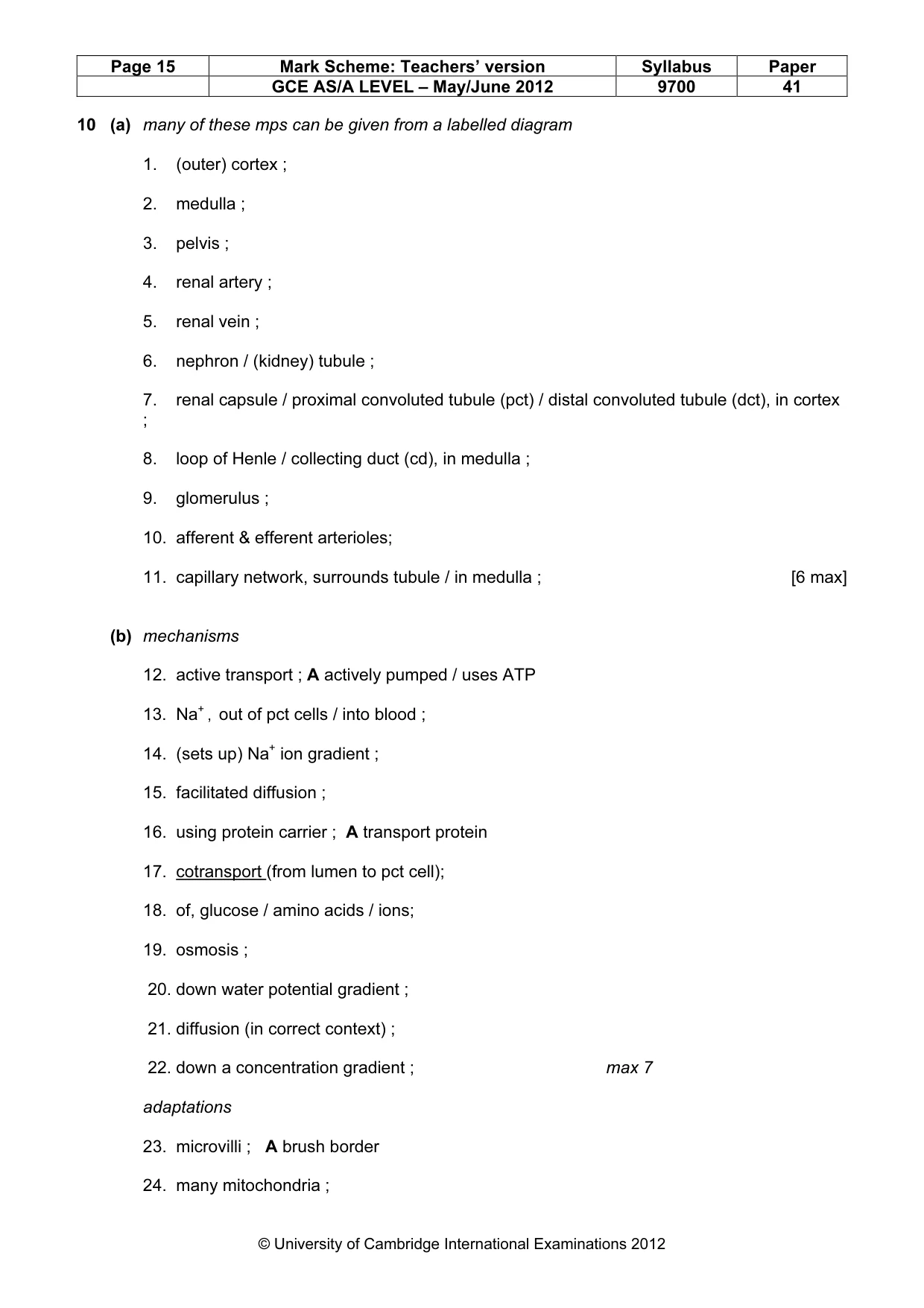 Mark scheme, page 15 of 16