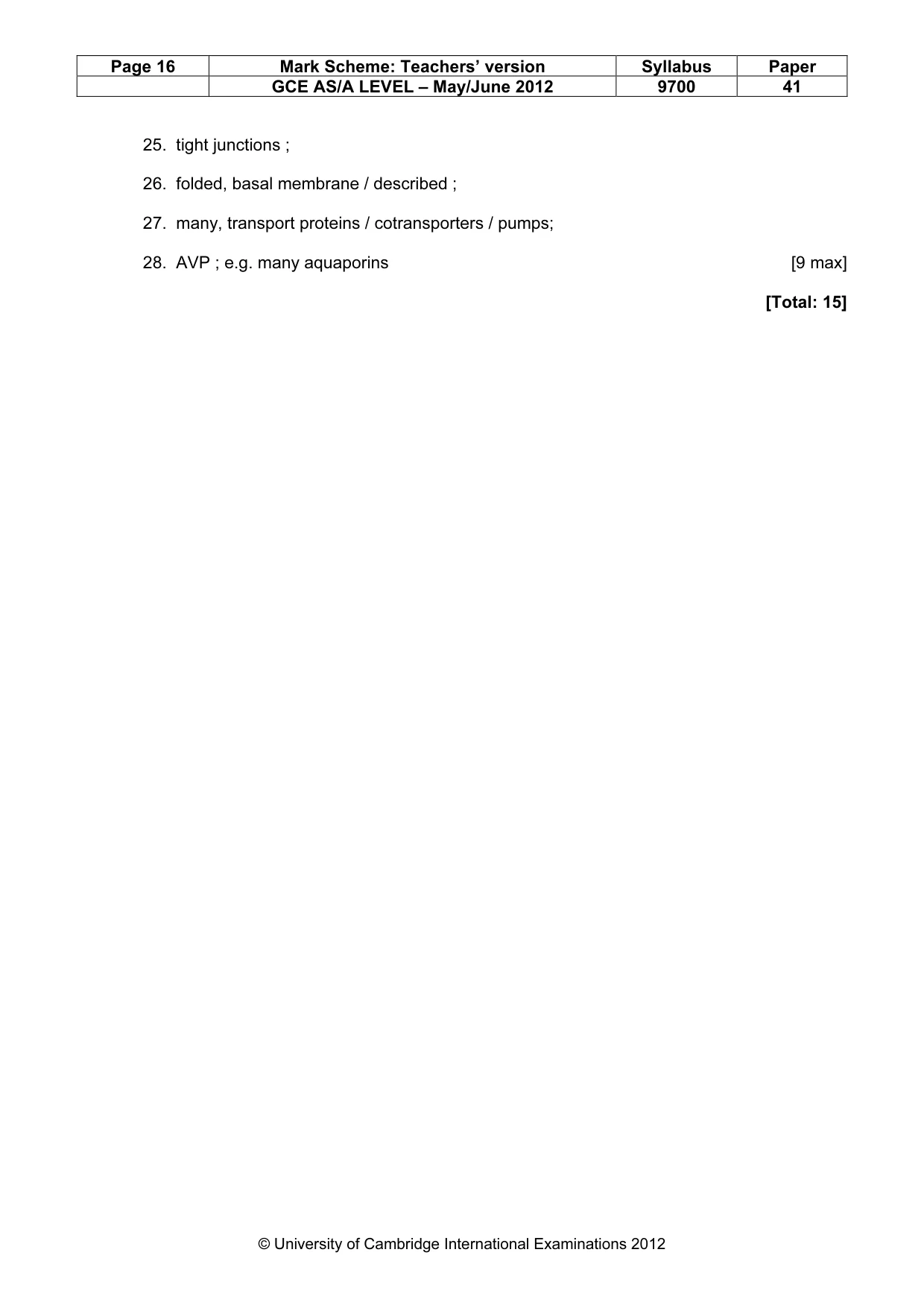Mark scheme, page 16 of 16
