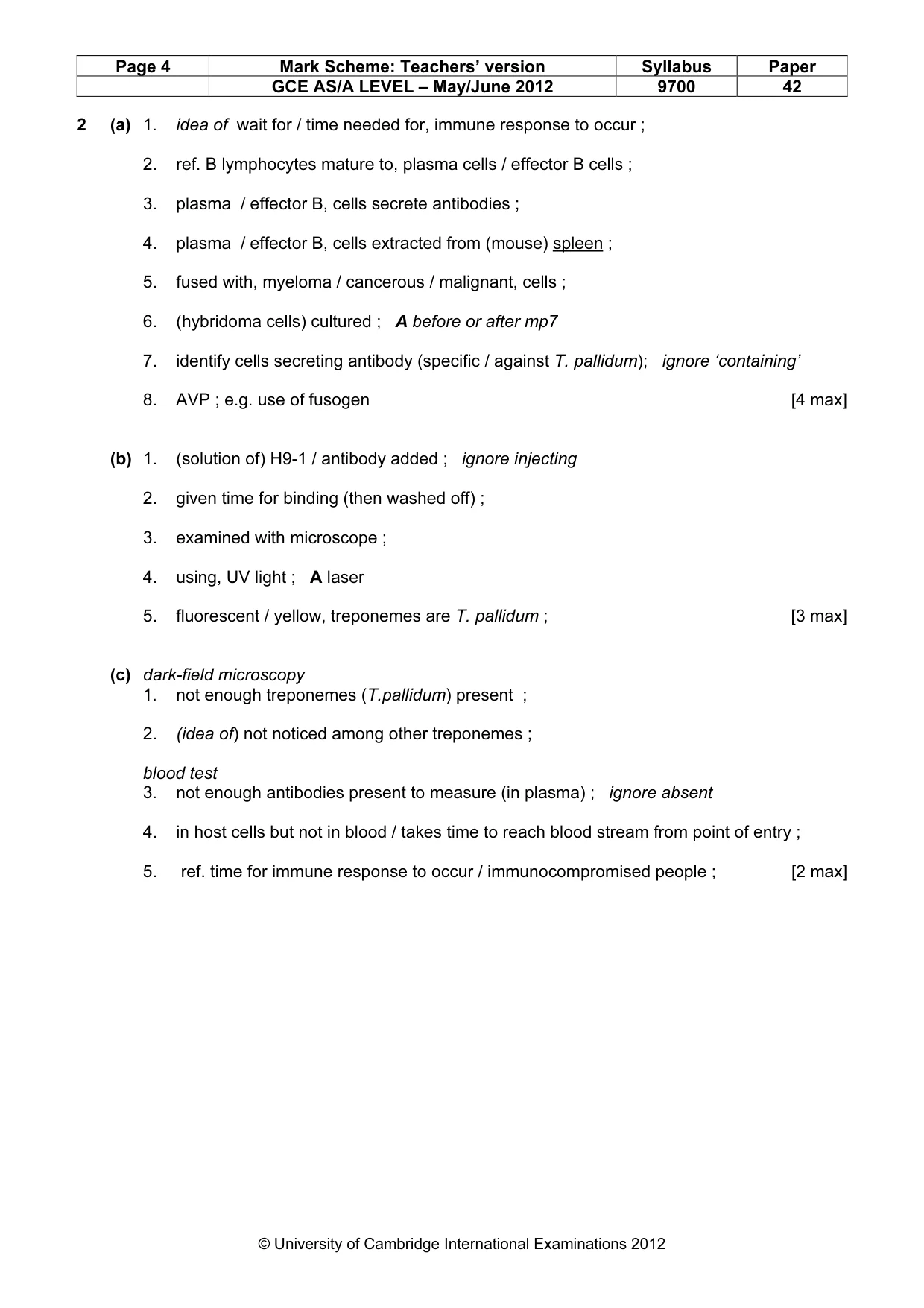Mark scheme, page 4 of 14