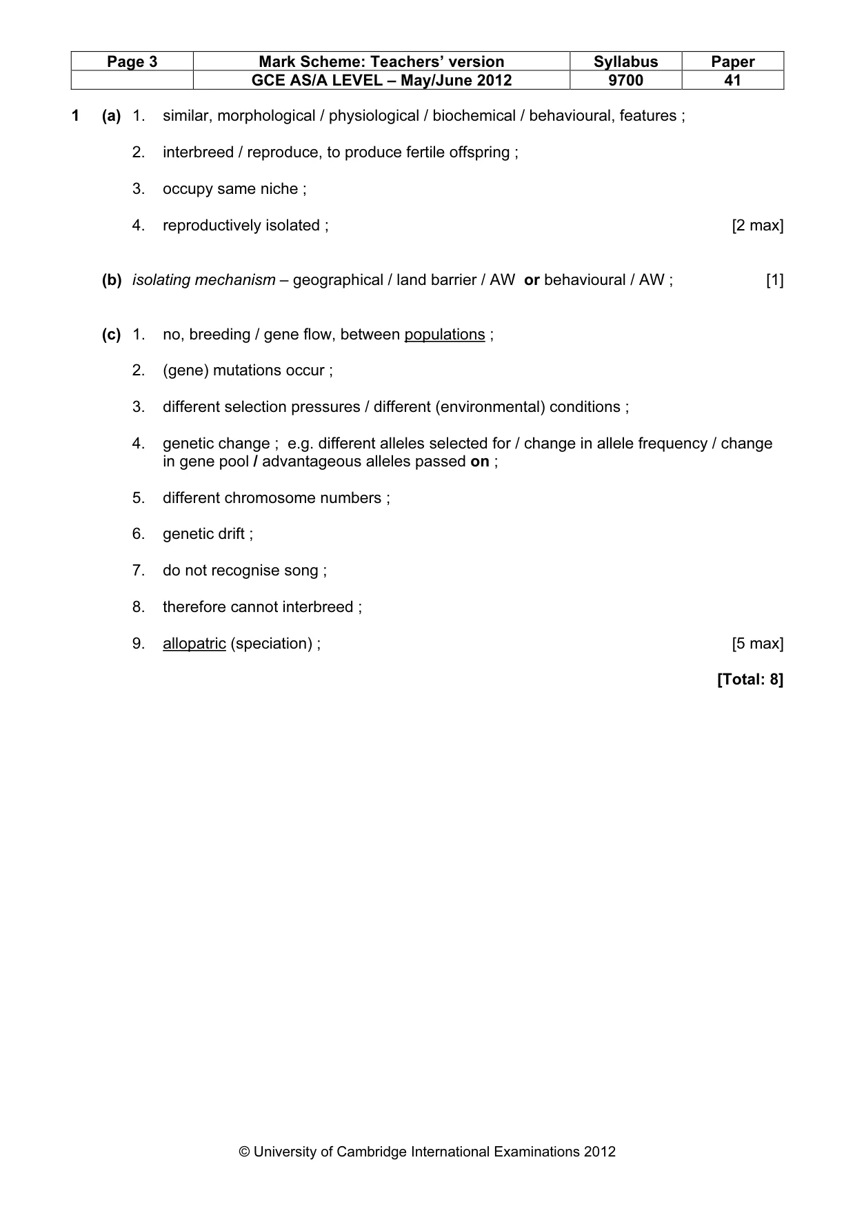 Mark scheme, page 3 of 16