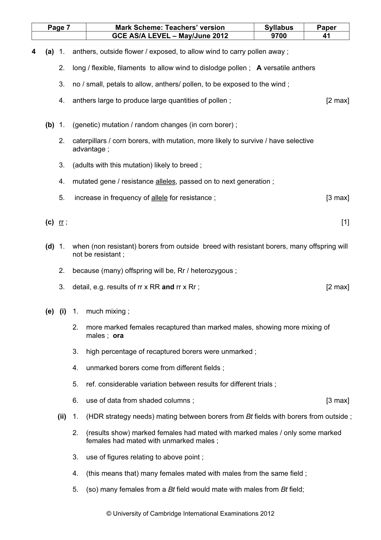 Mark scheme, page 7 of 16