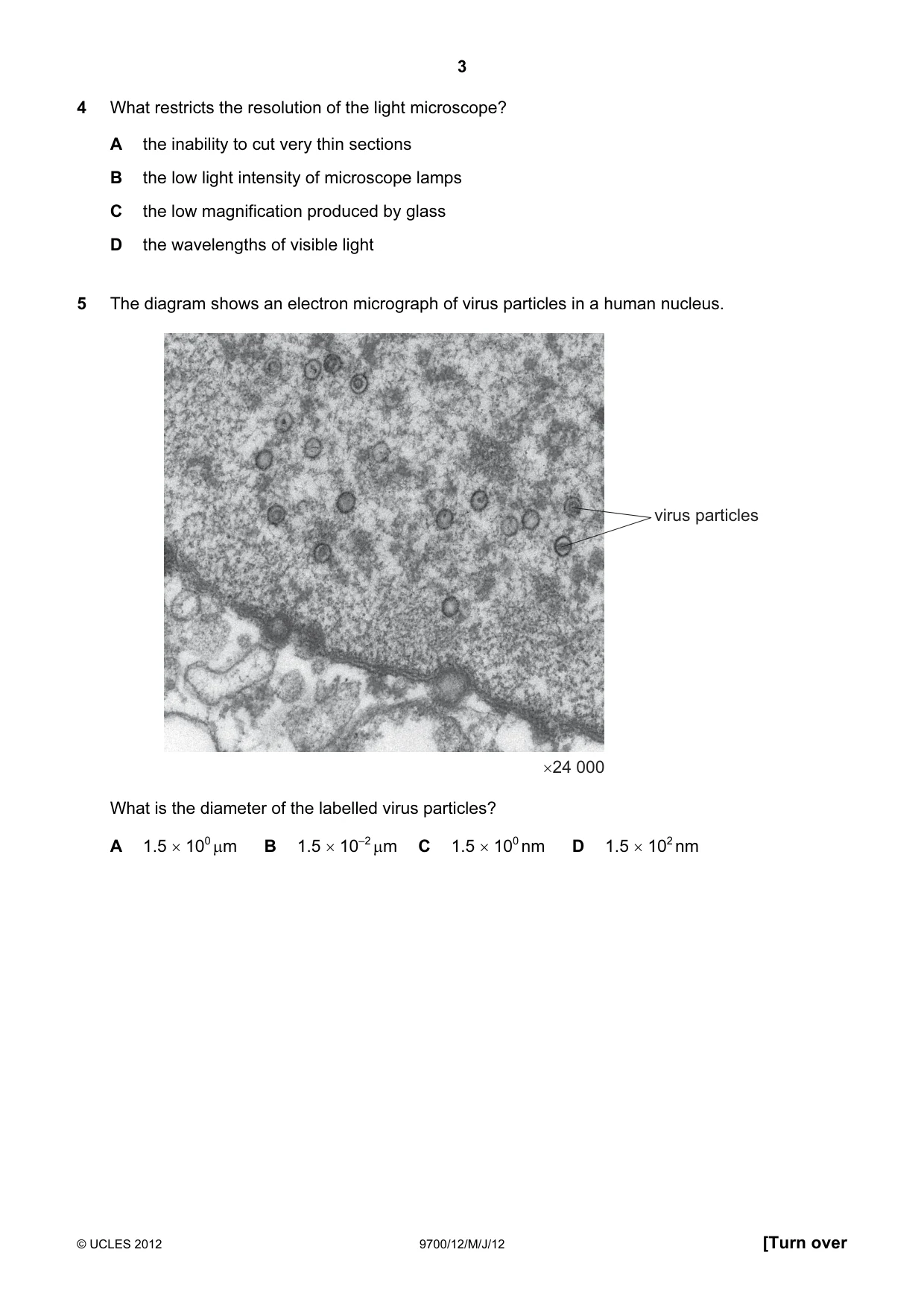 Cambridge A Level Biology 9700 2012 May/June Paper 1 · Variant 2 question paper, page 3 of 20