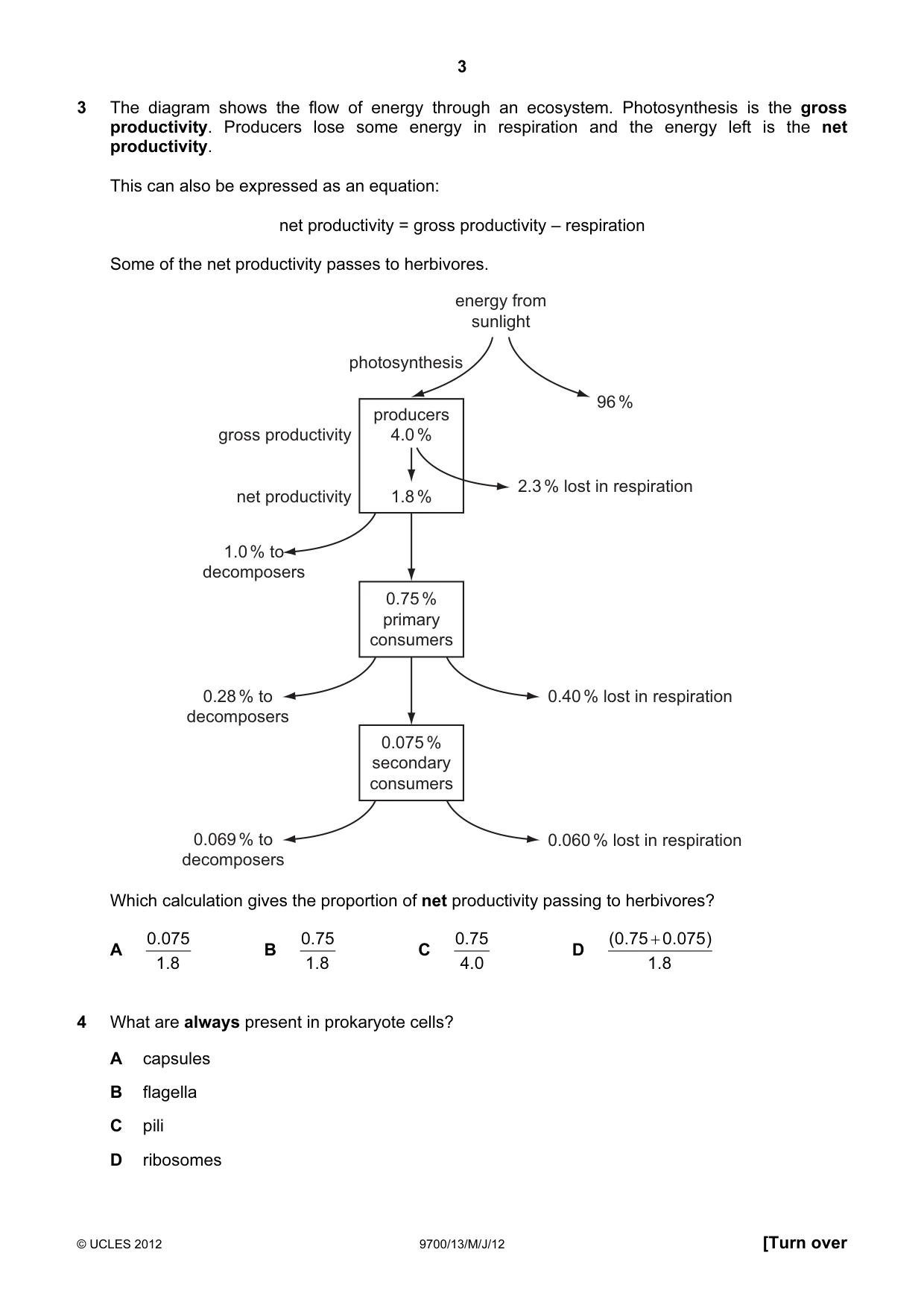 Cambridge A Level Biology 9700 2012 May/June Paper 1 · Variant 3 question paper, page 3 of 20