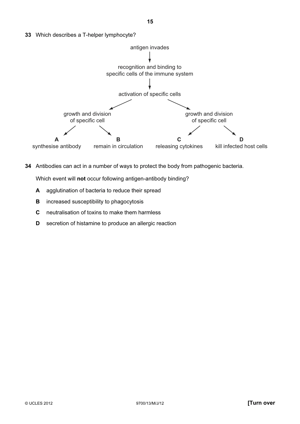 Cambridge A Level Biology 9700 2012 May/June Paper 1 · Variant 3 question paper, page 15 of 20