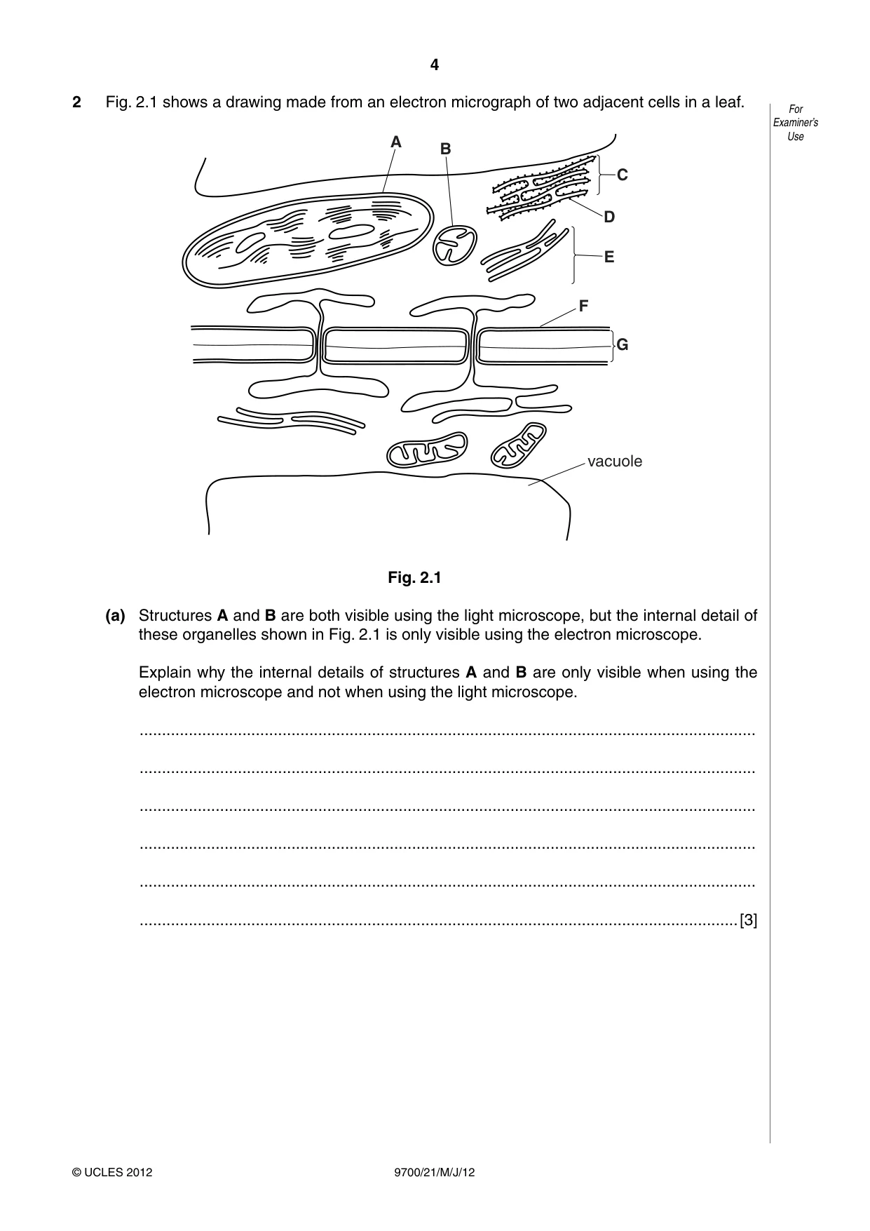 Cambridge A Level Biology 9700 2012 May/June Paper 2 · Variant 1 question paper, page 4 of 20