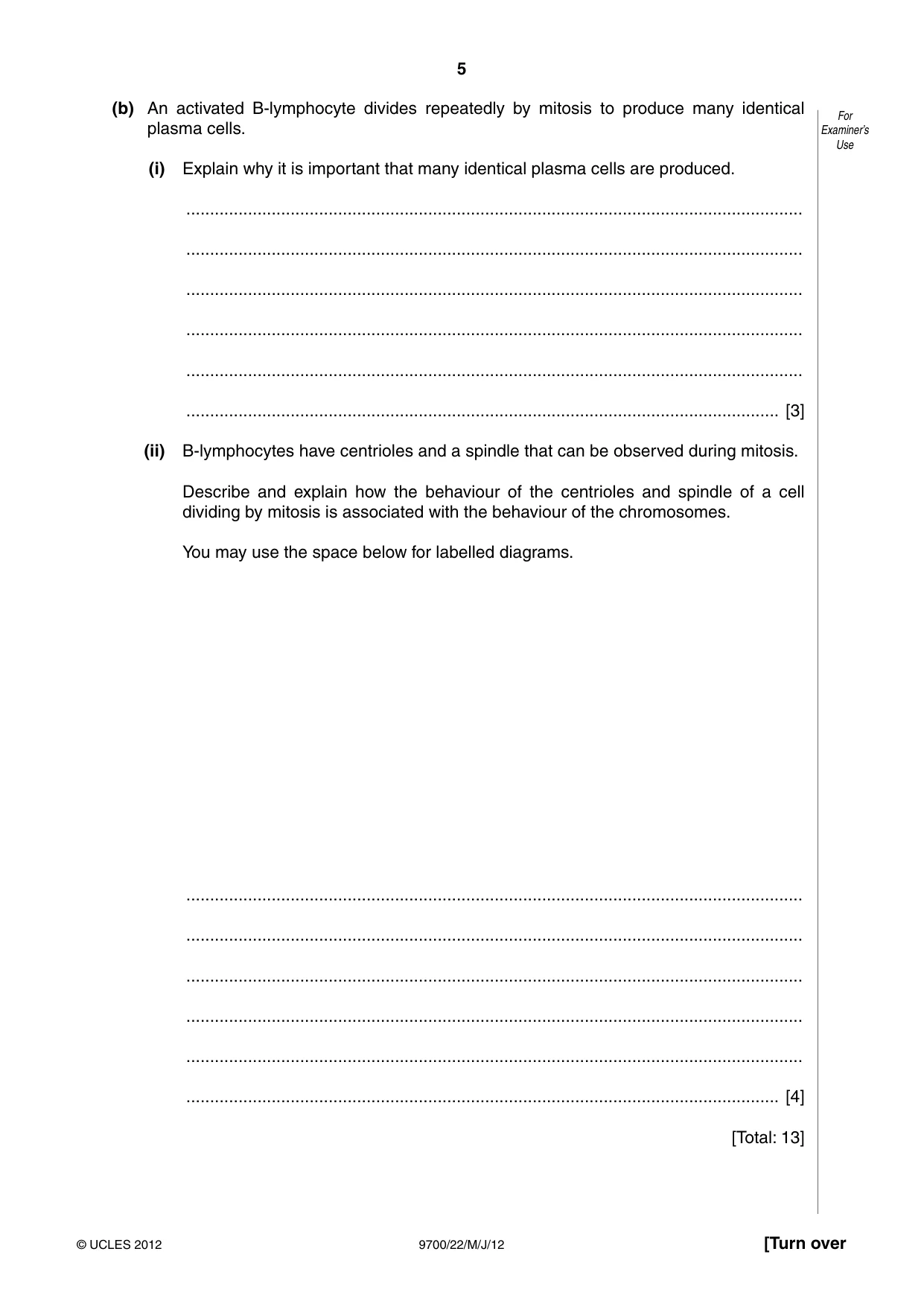 Cambridge A Level Biology 9700 2012 May/June Paper 2 · Variant 2 question paper, page 5 of 16