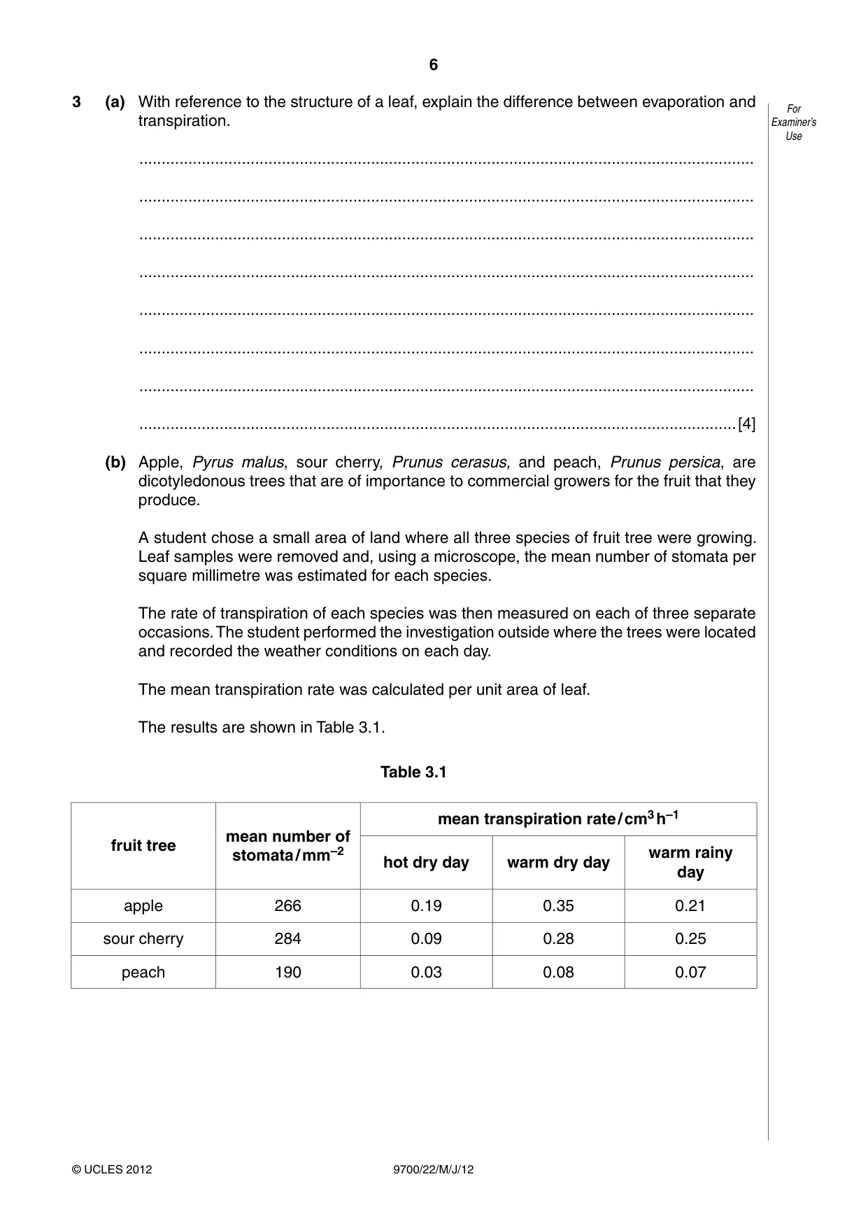Cambridge A Level Biology 9700 2012 May/June Paper 2 · Variant 2 question paper, page 6 of 16