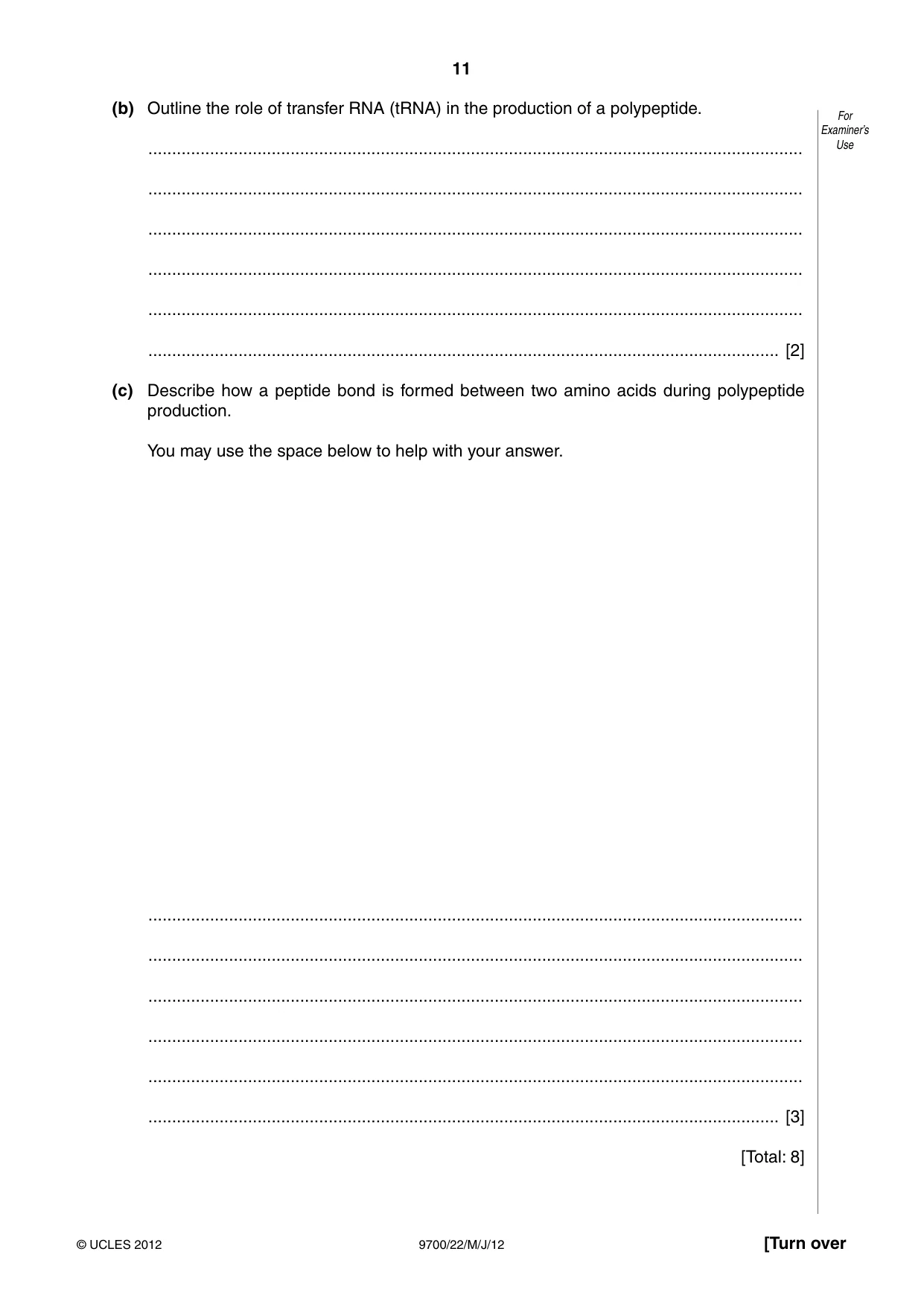 Cambridge A Level Biology 9700 2012 May/June Paper 2 · Variant 2 question paper, page 11 of 16