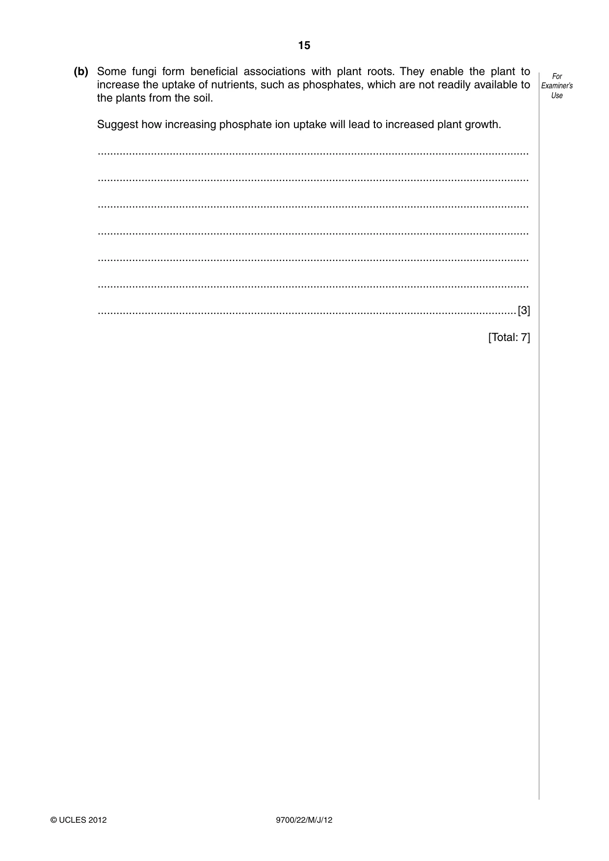 Cambridge A Level Biology 9700 2012 May/June Paper 2 · Variant 2 question paper, page 15 of 16