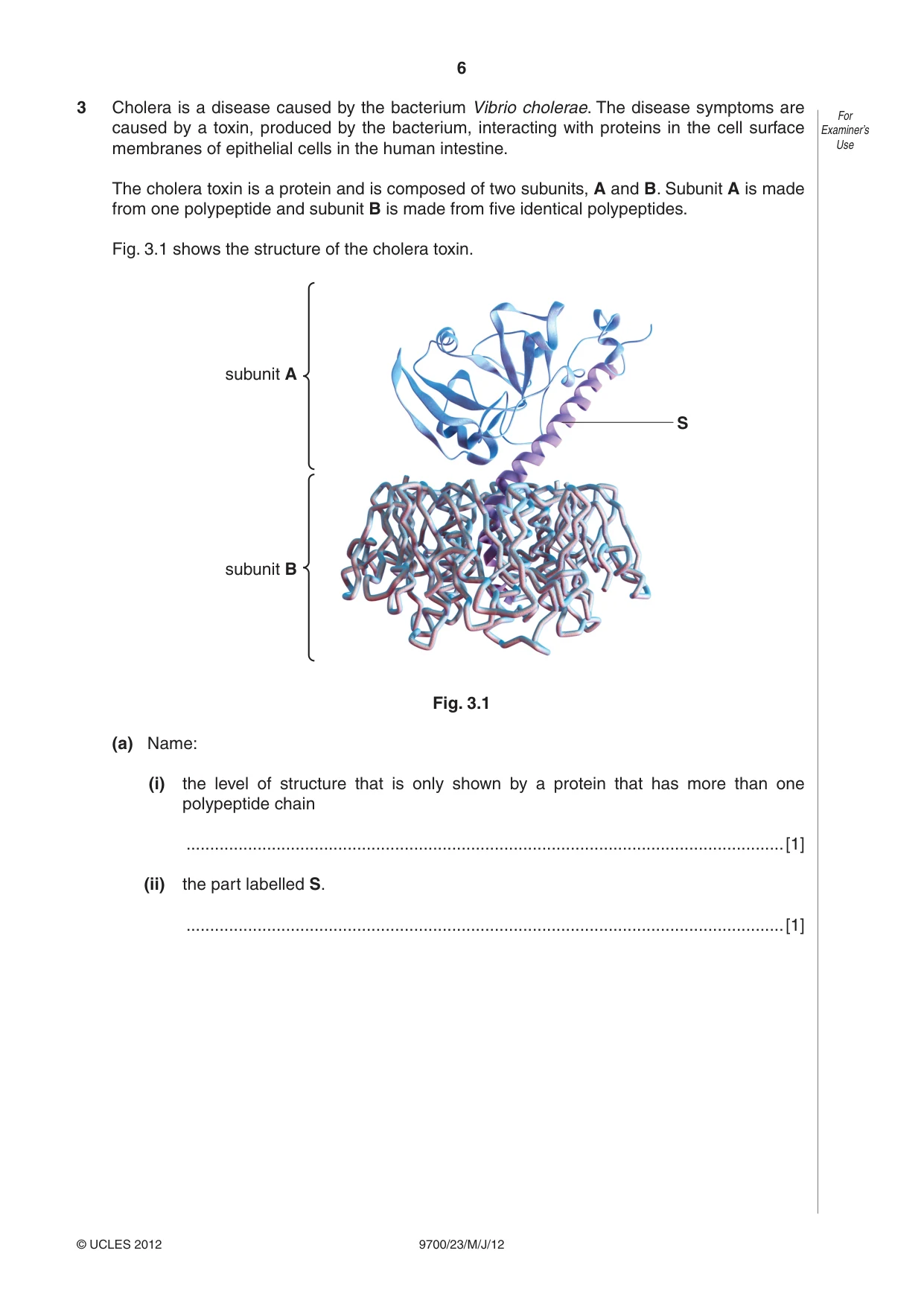 Cambridge A Level Biology 9700 2012 May/June Paper 2 · Variant 3 question paper, page 6 of 16