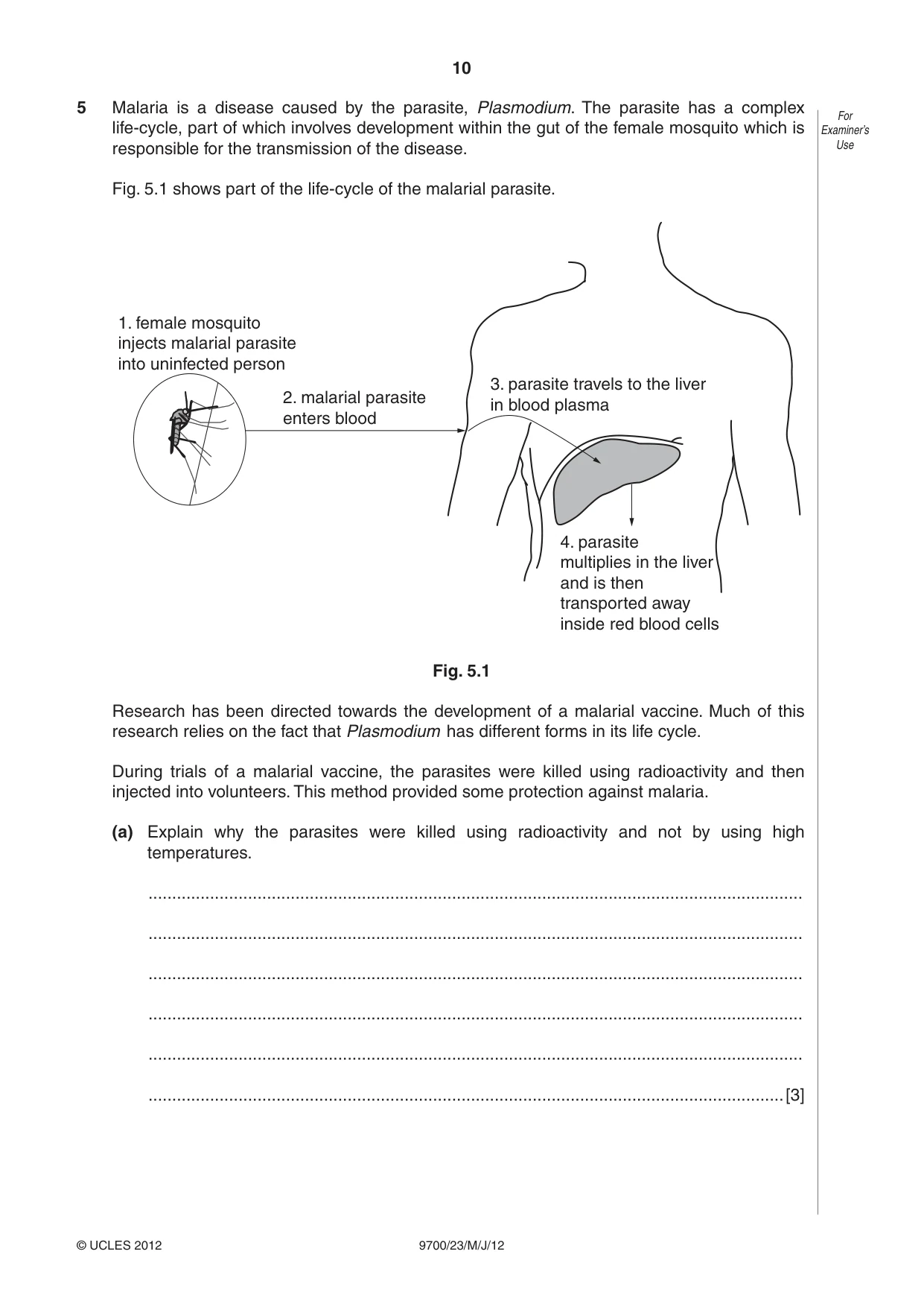 Cambridge A Level Biology 9700 2012 May/June Paper 2 · Variant 3 question paper, page 10 of 16