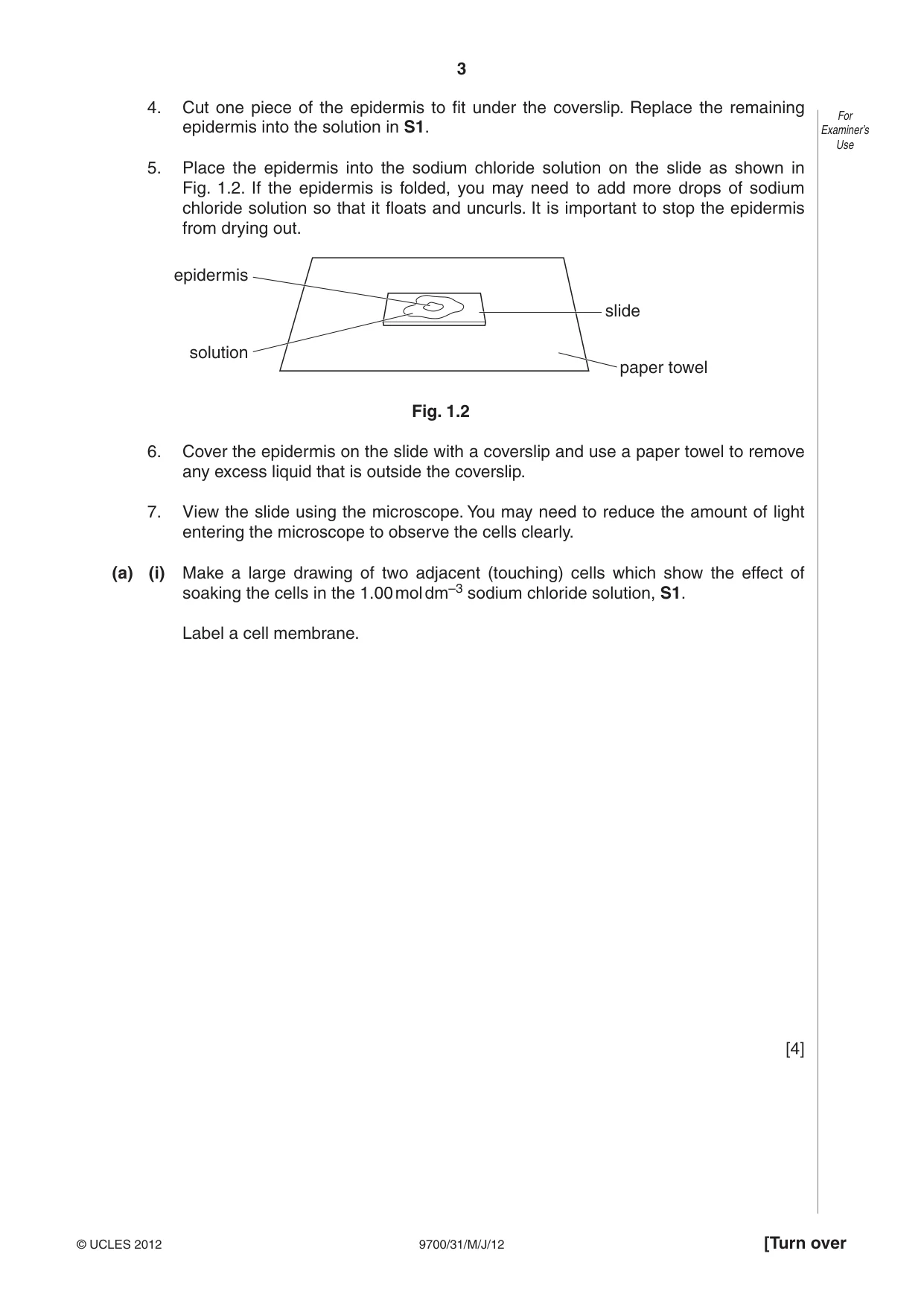 Cambridge A Level Biology 9700 2012 May/June Paper 3 · Variant 1 question paper, page 3 of 12