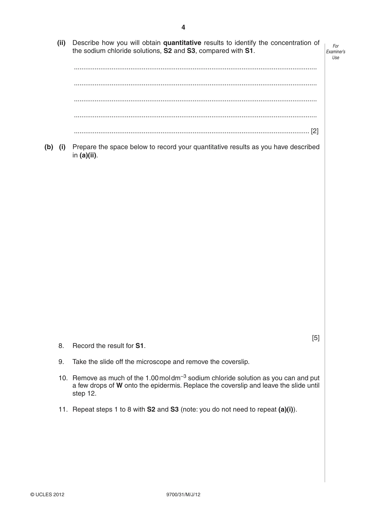 Cambridge A Level Biology 9700 2012 May/June Paper 3 · Variant 1 question paper, page 4 of 12