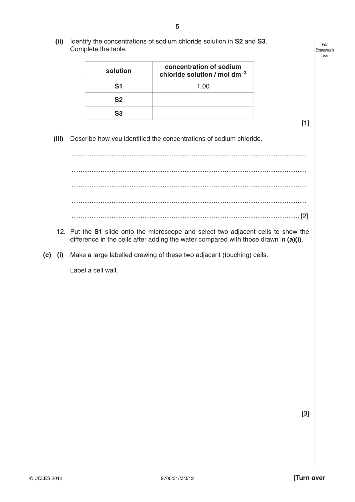 Cambridge A Level Biology 9700 2012 May/June Paper 3 · Variant 1 question paper, page 5 of 12