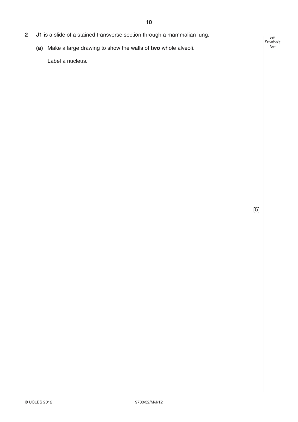 Cambridge A Level Biology 9700 2012 May/June Paper 3 · Variant 2 question paper, page 10 of 16