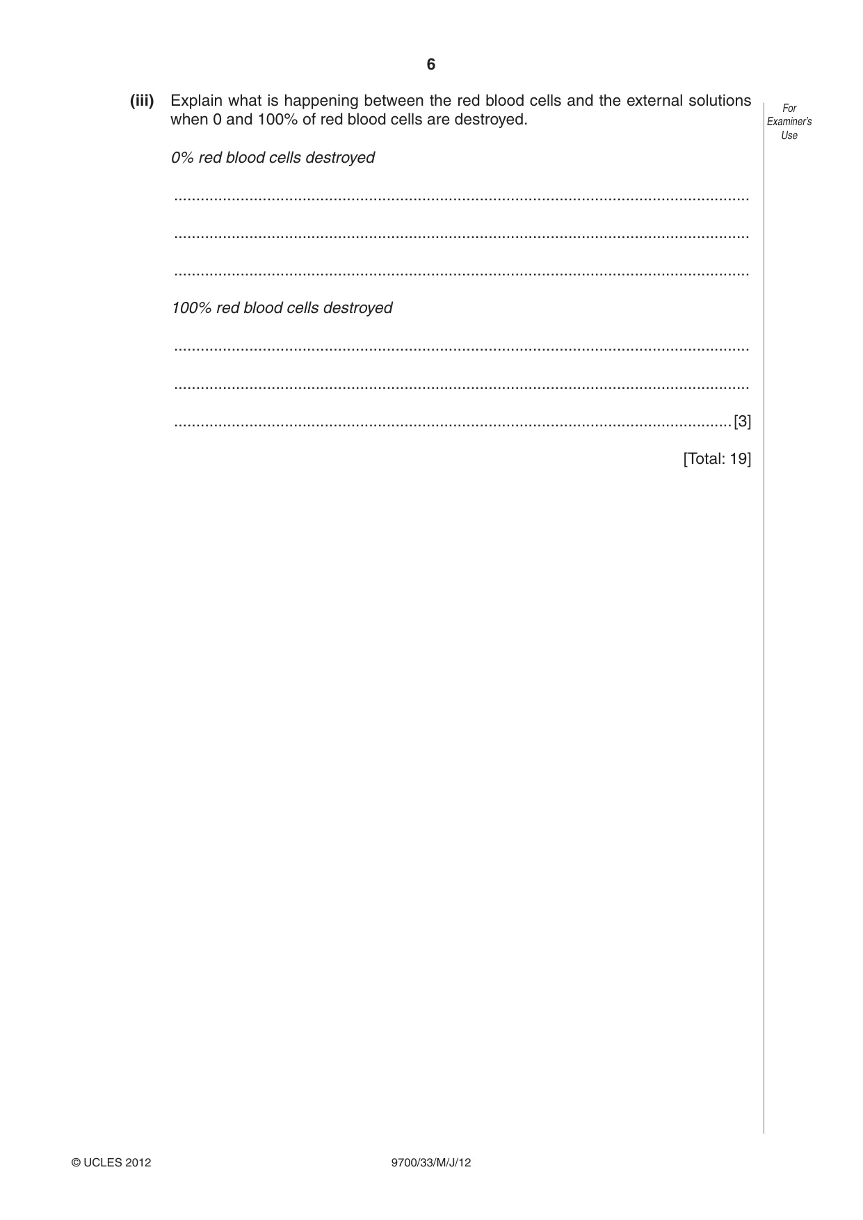 Cambridge A Level Biology 9700 2012 May/June Paper 3 · Variant 3 question paper, page 6 of 12