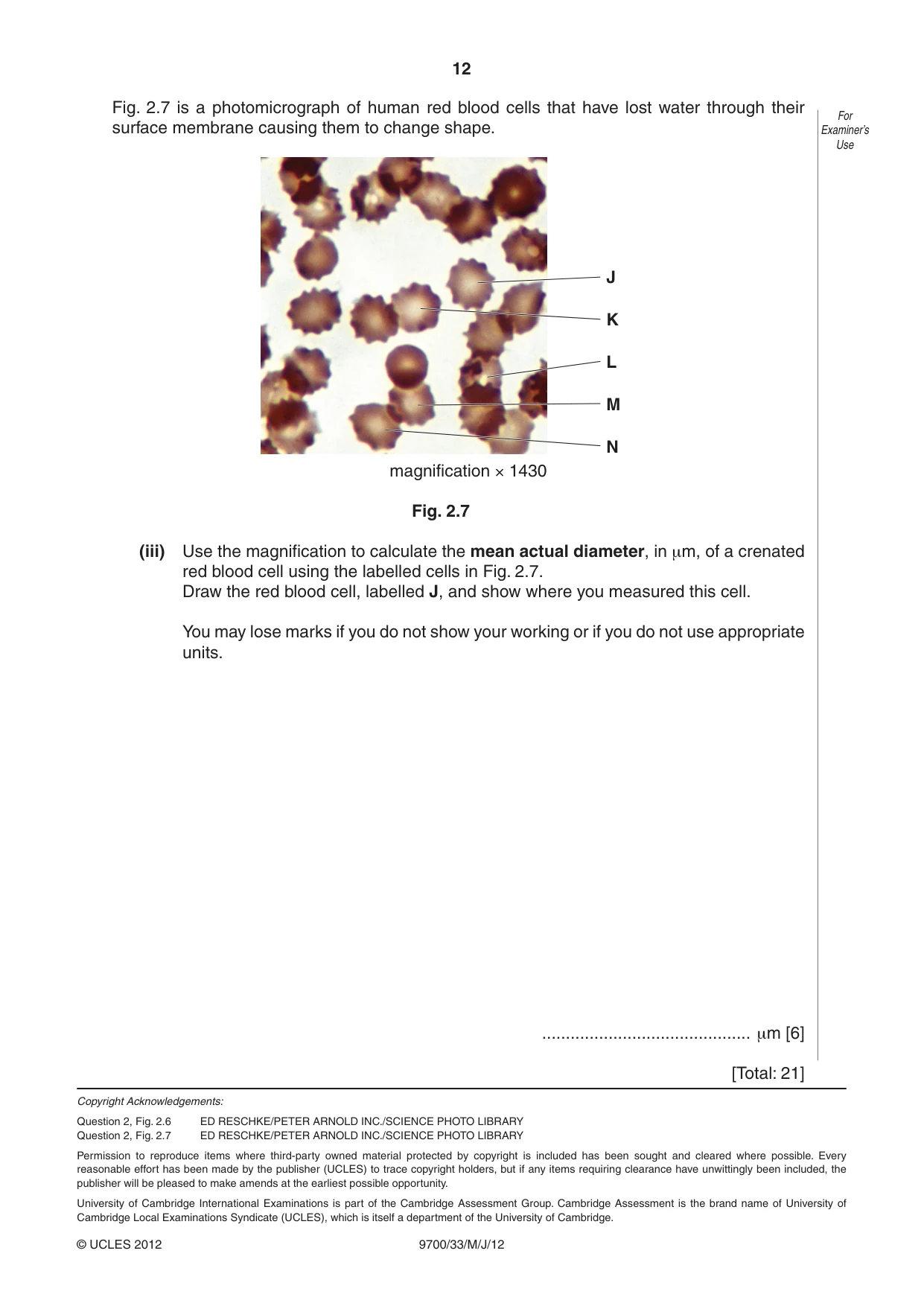 Cambridge A Level Biology 9700 2012 May/June Paper 3 · Variant 3 question paper, page 12 of 12
