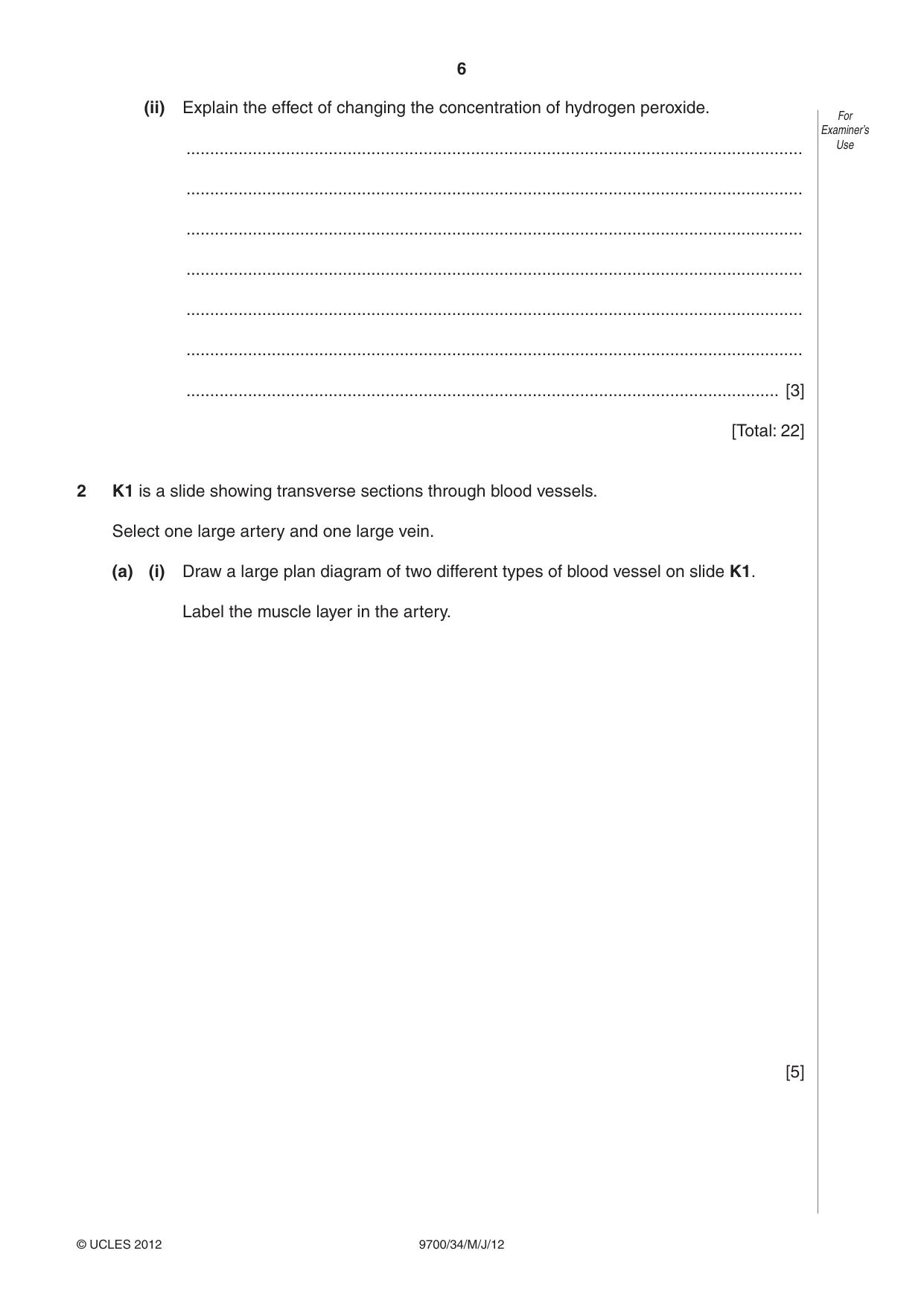 Cambridge A Level Biology 9700 2012 May/June Paper 3 · Variant 4 question paper, page 6 of 12