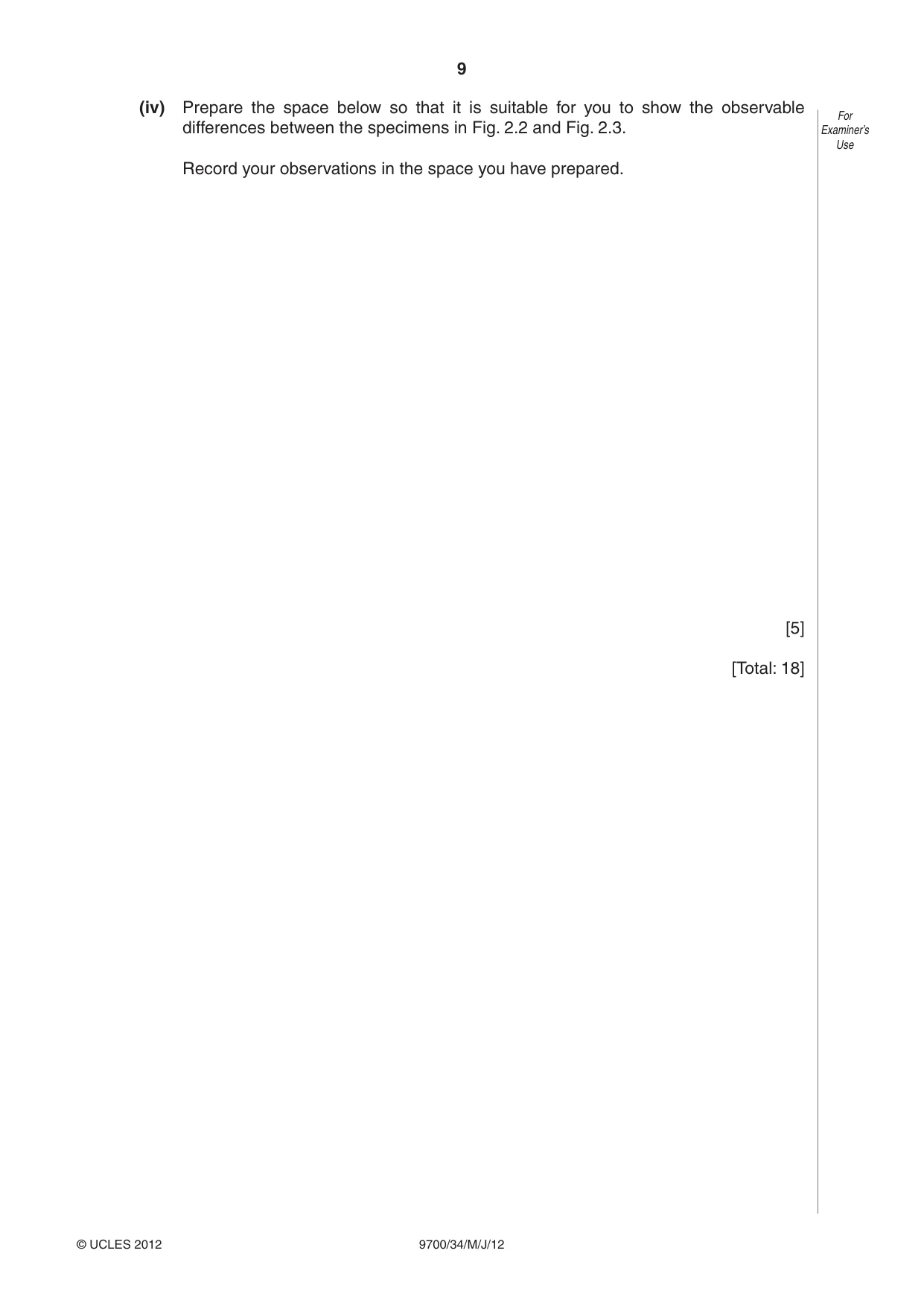 Cambridge A Level Biology 9700 2012 May/June Paper 3 · Variant 4 question paper, page 9 of 12
