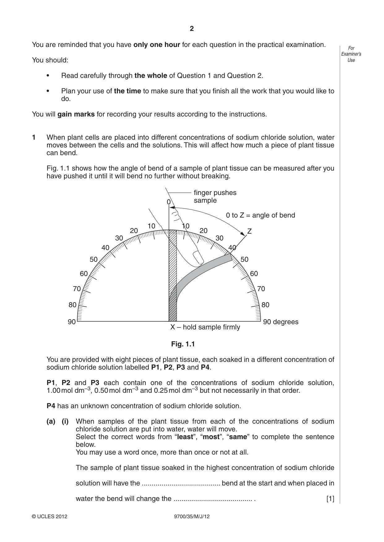Cambridge A Level Biology 9700 2012 May/June Paper 3 · Variant 5 question paper, page 2 of 12