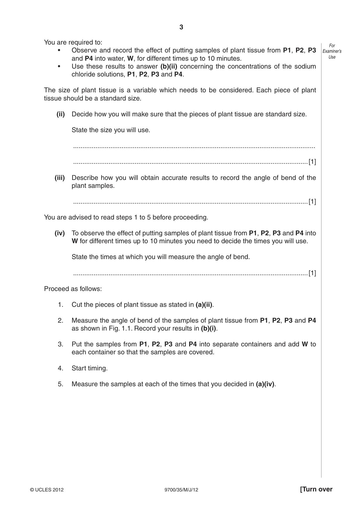 Cambridge A Level Biology 9700 2012 May/June Paper 3 · Variant 5 question paper, page 3 of 12