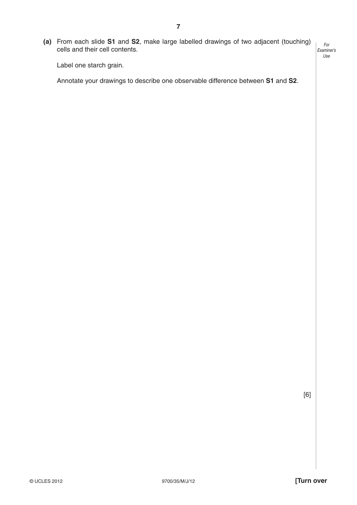 Cambridge A Level Biology 9700 2012 May/June Paper 3 · Variant 5 question paper, page 7 of 12