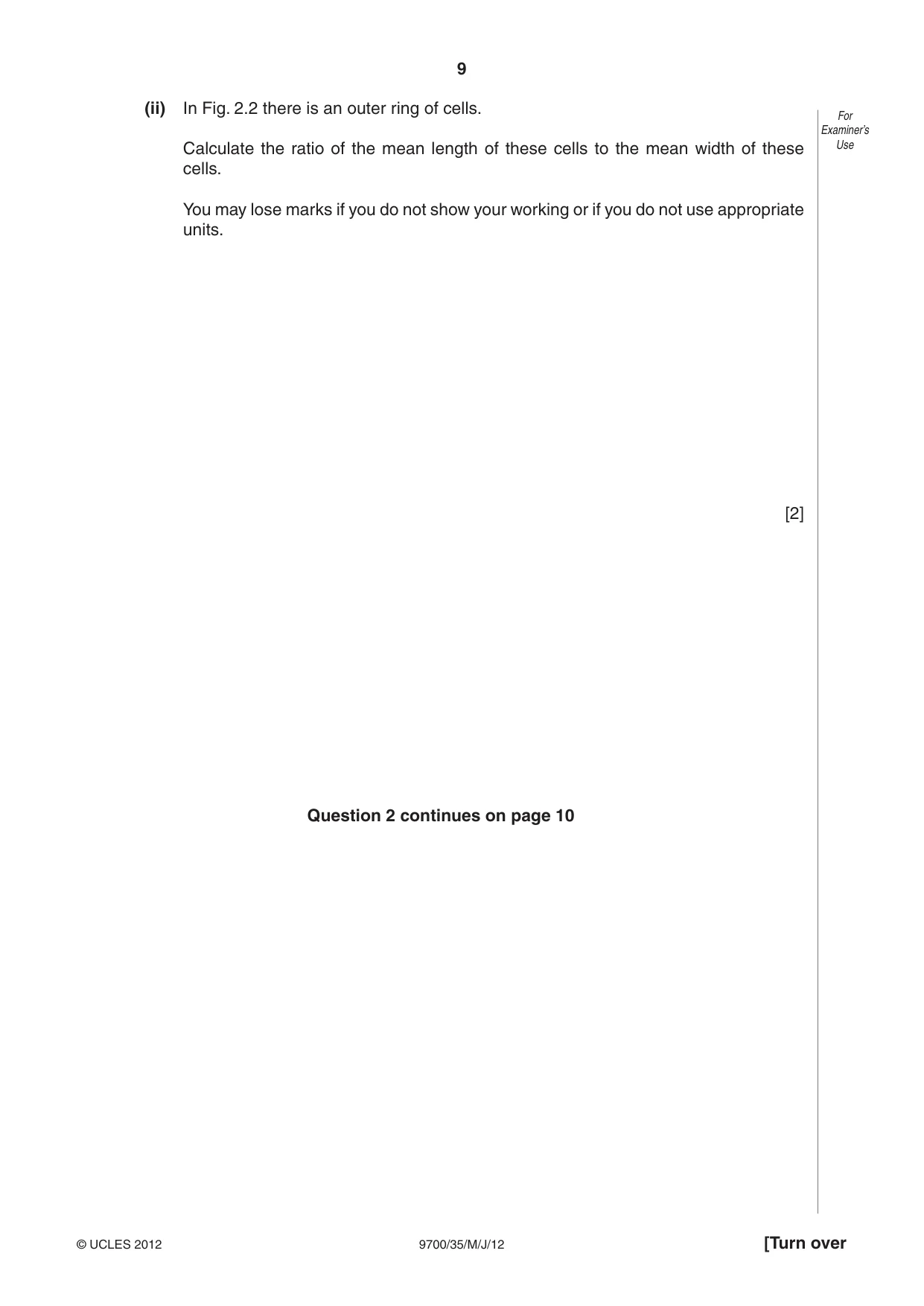 Cambridge A Level Biology 9700 2012 May/June Paper 3 · Variant 5 question paper, page 9 of 12