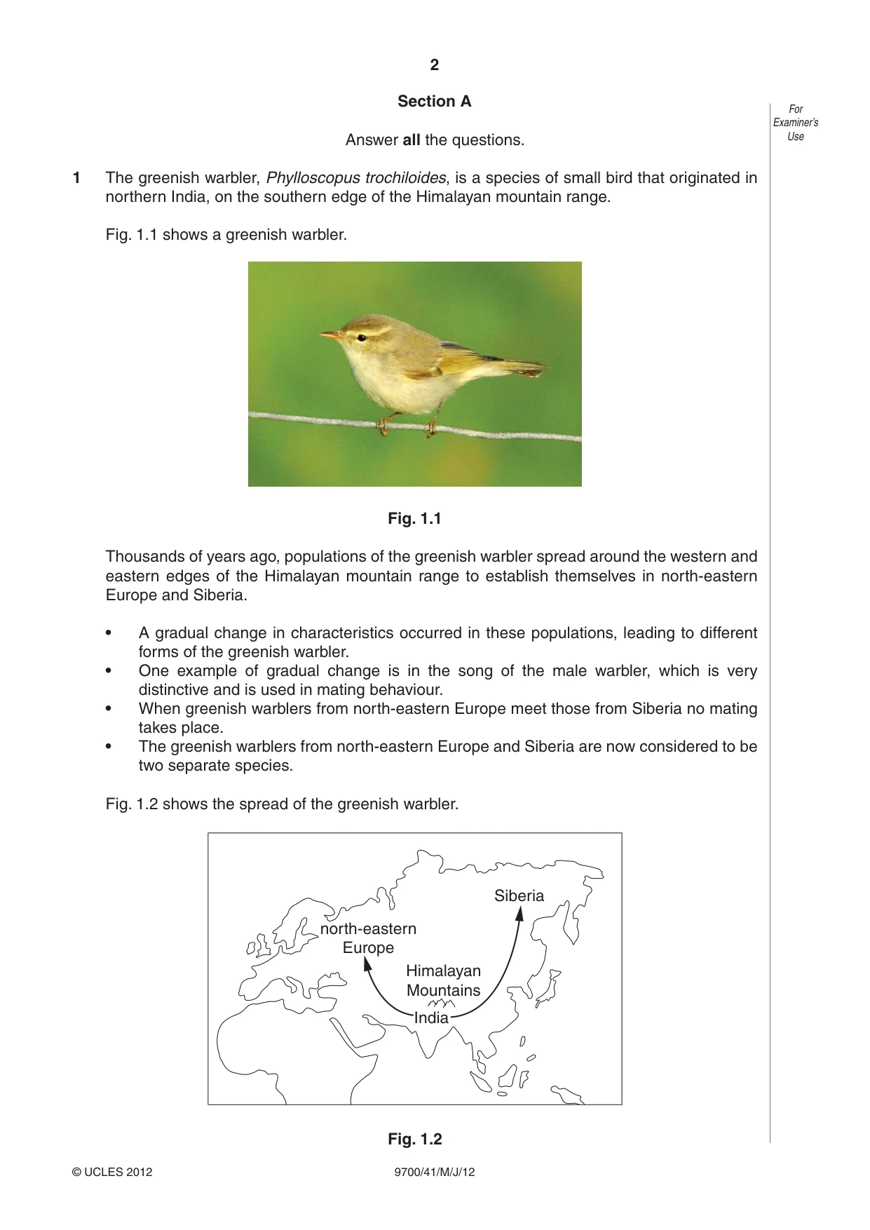 Cambridge A Level Biology 9700 2012 May/June Paper 4 · Variant 1 question paper, page 2 of 28