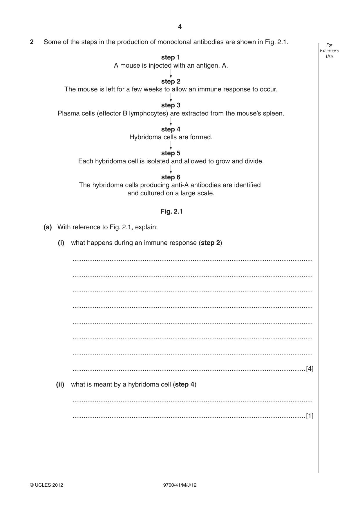 Cambridge A Level Biology 9700 2012 May/June Paper 4 · Variant 1 question paper, page 4 of 28