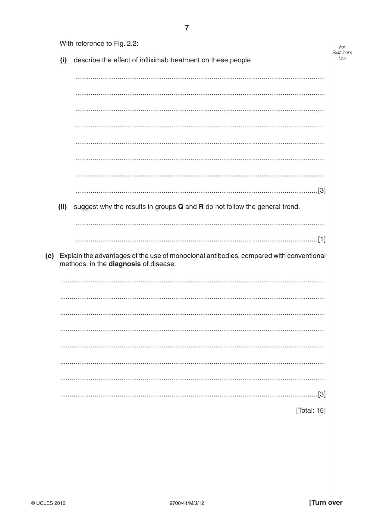 Cambridge A Level Biology 9700 2012 May/June Paper 4 · Variant 1 question paper, page 7 of 28