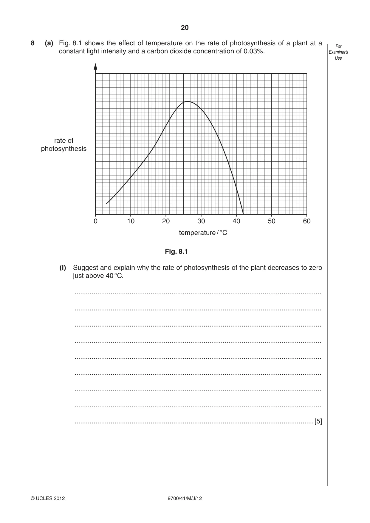 Cambridge A Level Biology 9700 2012 May/June Paper 4 · Variant 1 question paper, page 20 of 28