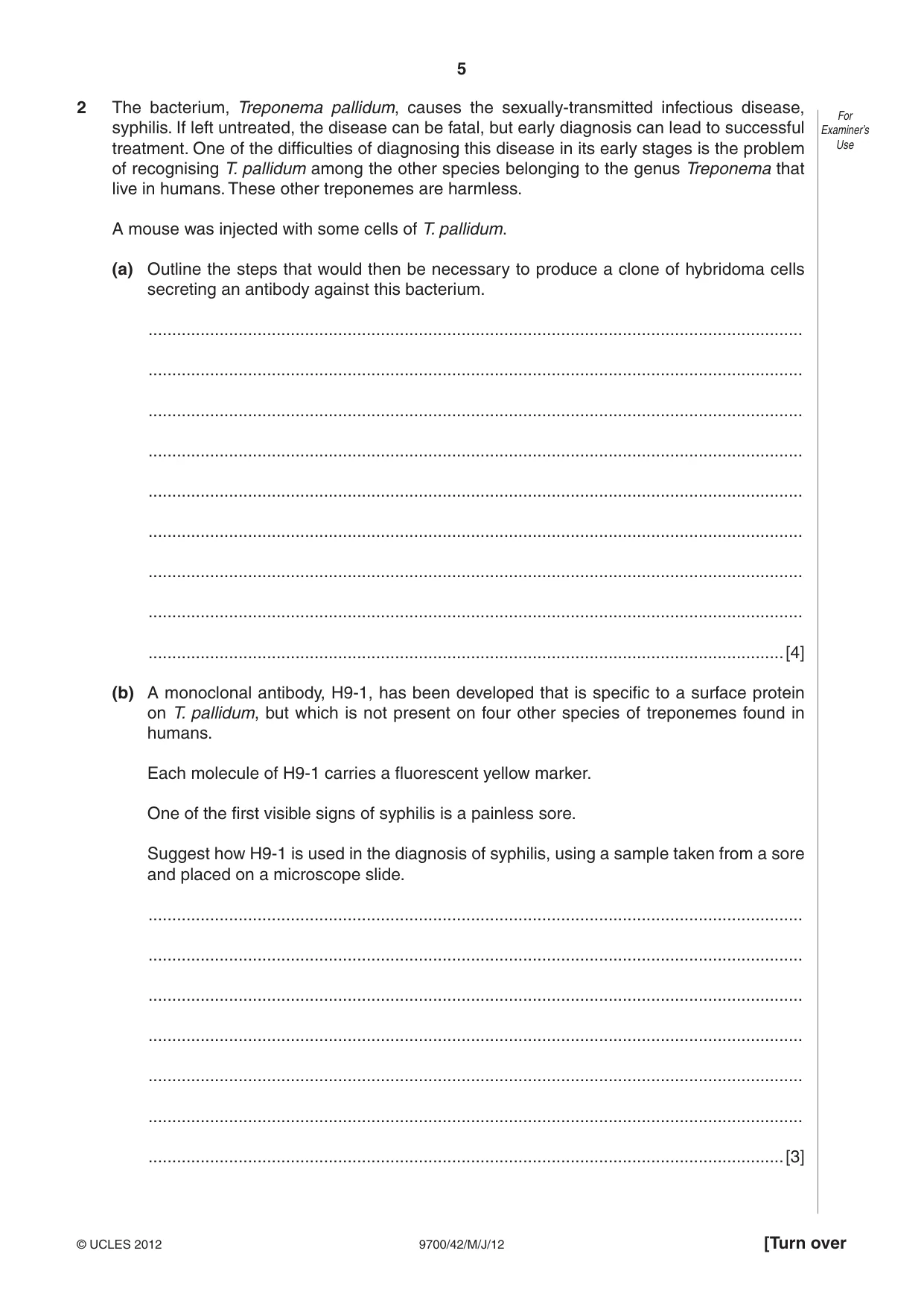 Cambridge A Level Biology 9700 2012 May/June Paper 4 · Variant 2 question paper, page 5 of 28