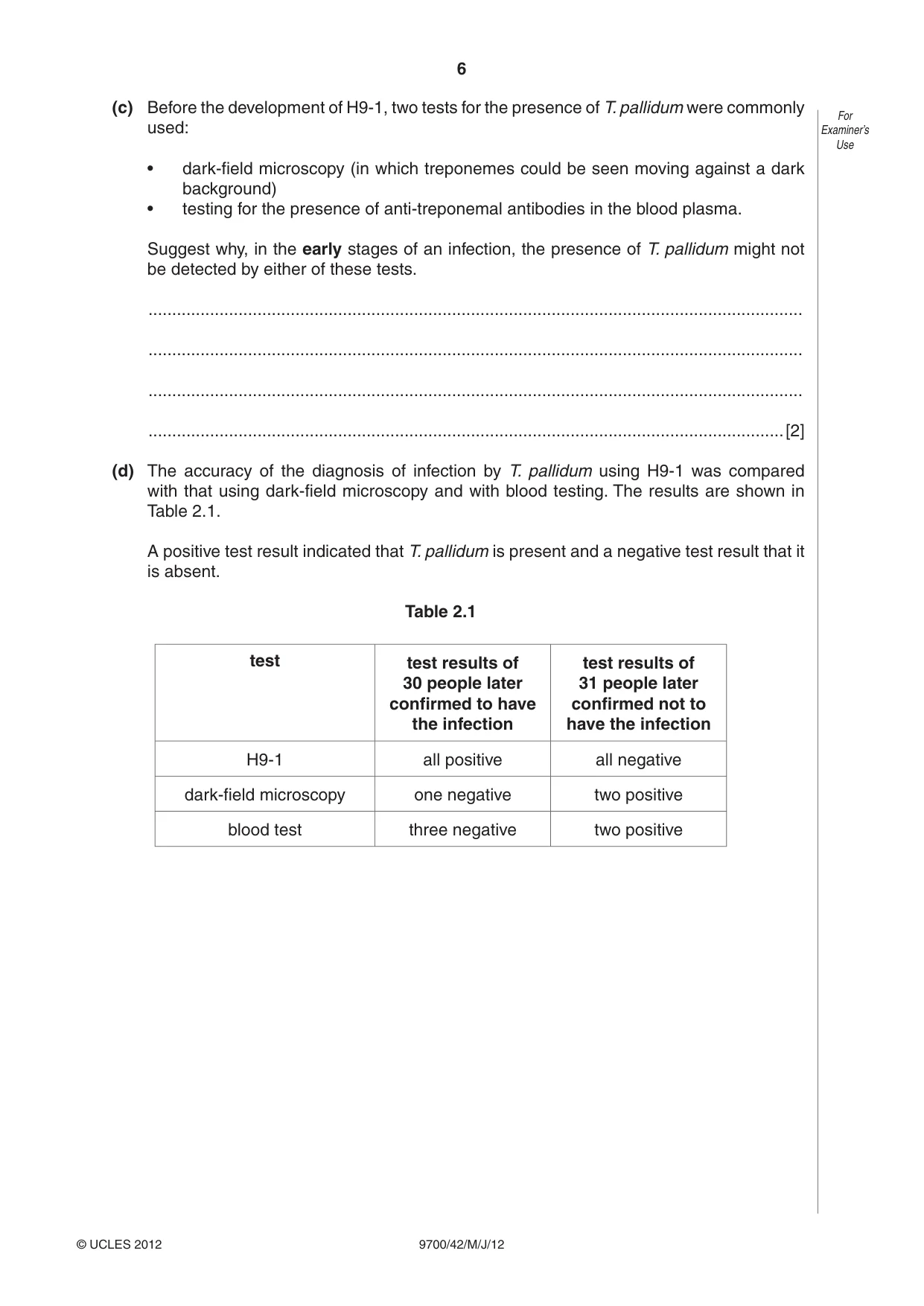 Cambridge A Level Biology 9700 2012 May/June Paper 4 · Variant 2 question paper, page 6 of 28